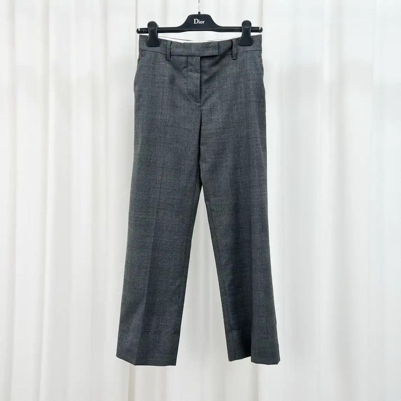 Miu Miu Miu Miu Gray Cotton Blend Embroidered Pants 0089 Size 23" - 1 Thumbnail