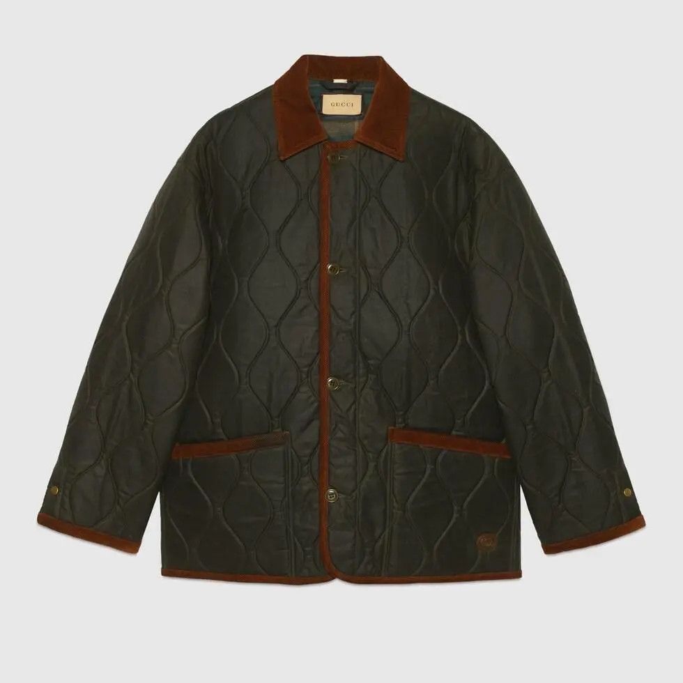 Gucci o1w1db10525 Quilted Cotton Jacket in Green Size US L / EU 52-54 / 3 - 1 Thumbnail
