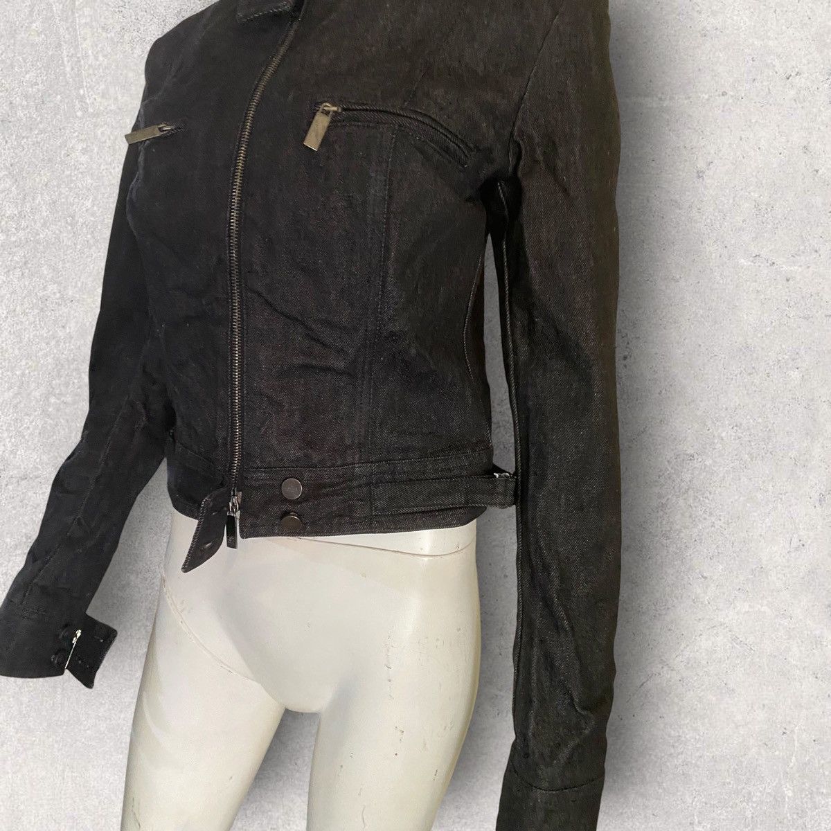 Gucci 1999 Raw Denim Rider Jacket By Tom Ford Era Size M / US 6-8 / IT 42-44 - 3 Thumbnail