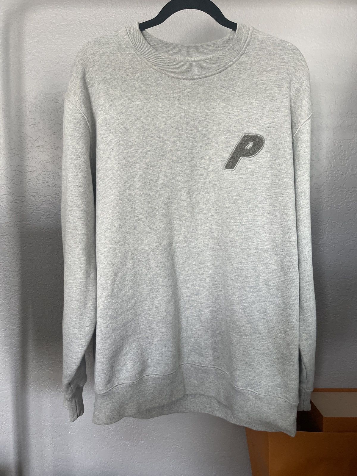 image of Palace Chenille Crewneck in Grey, Men's (Size XL)