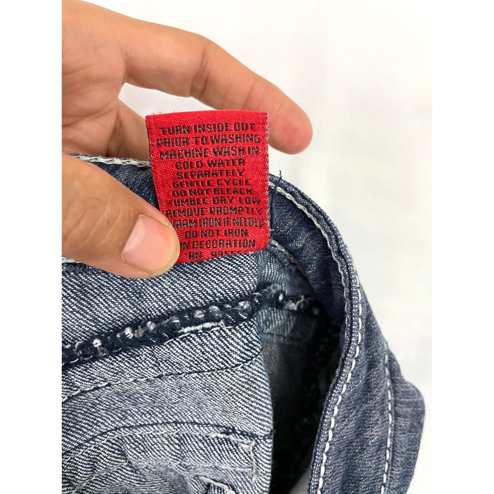 Eighty Eight Eighty Eight Blue Denim Jeans Low Rise White Sz 15 Size 34" / US 12 / IT 48 - 8 Thumbnail