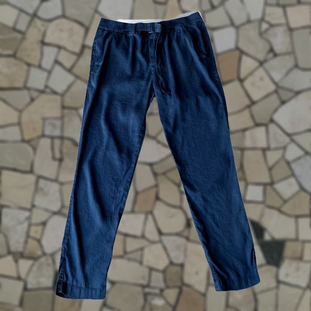 Vince Vince Belted Linen Trouser Blue Pants Women's Large Size 36" / US 14 / IT 50 - 1 Thumbnail