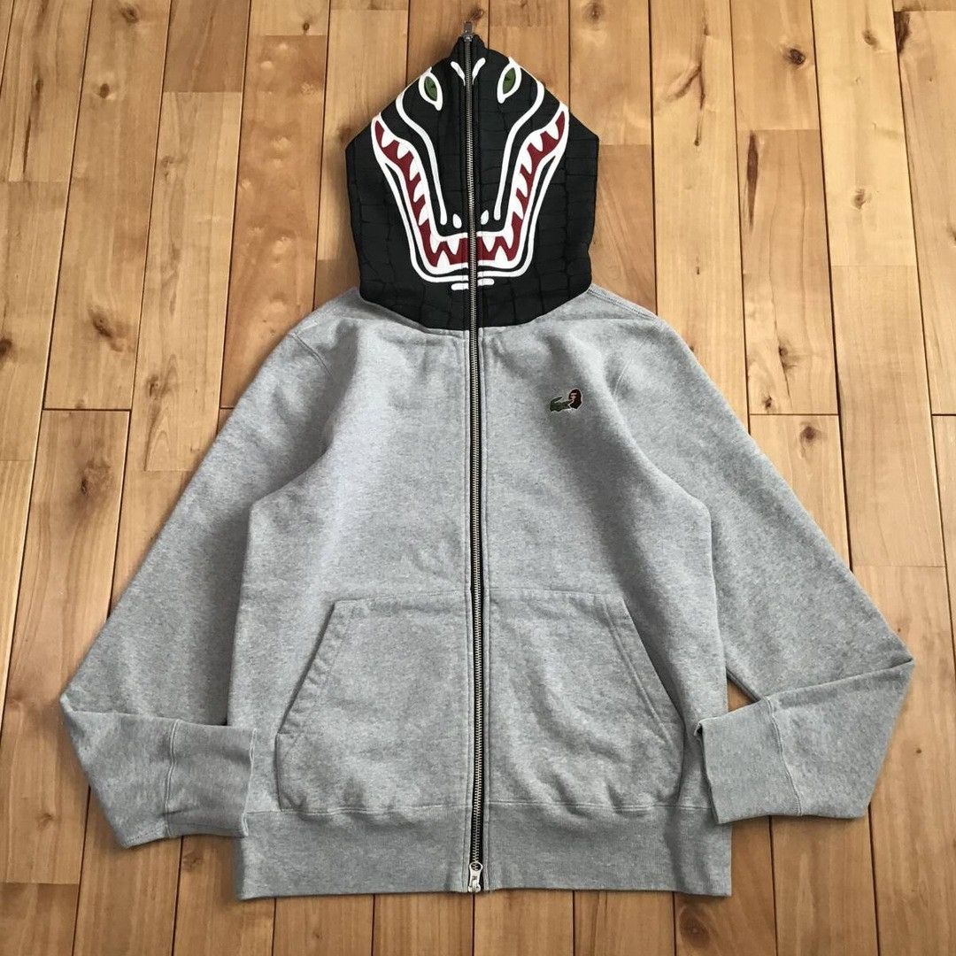 Bape Lacoste BAPE LACOSTE L VE CROCODILE FULL ZIP HOODIE Grailed