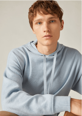 image of Loro Piana O1Srvl11E0424 Ivera Hoodie In Pale Blue, Men's (Size Medium)