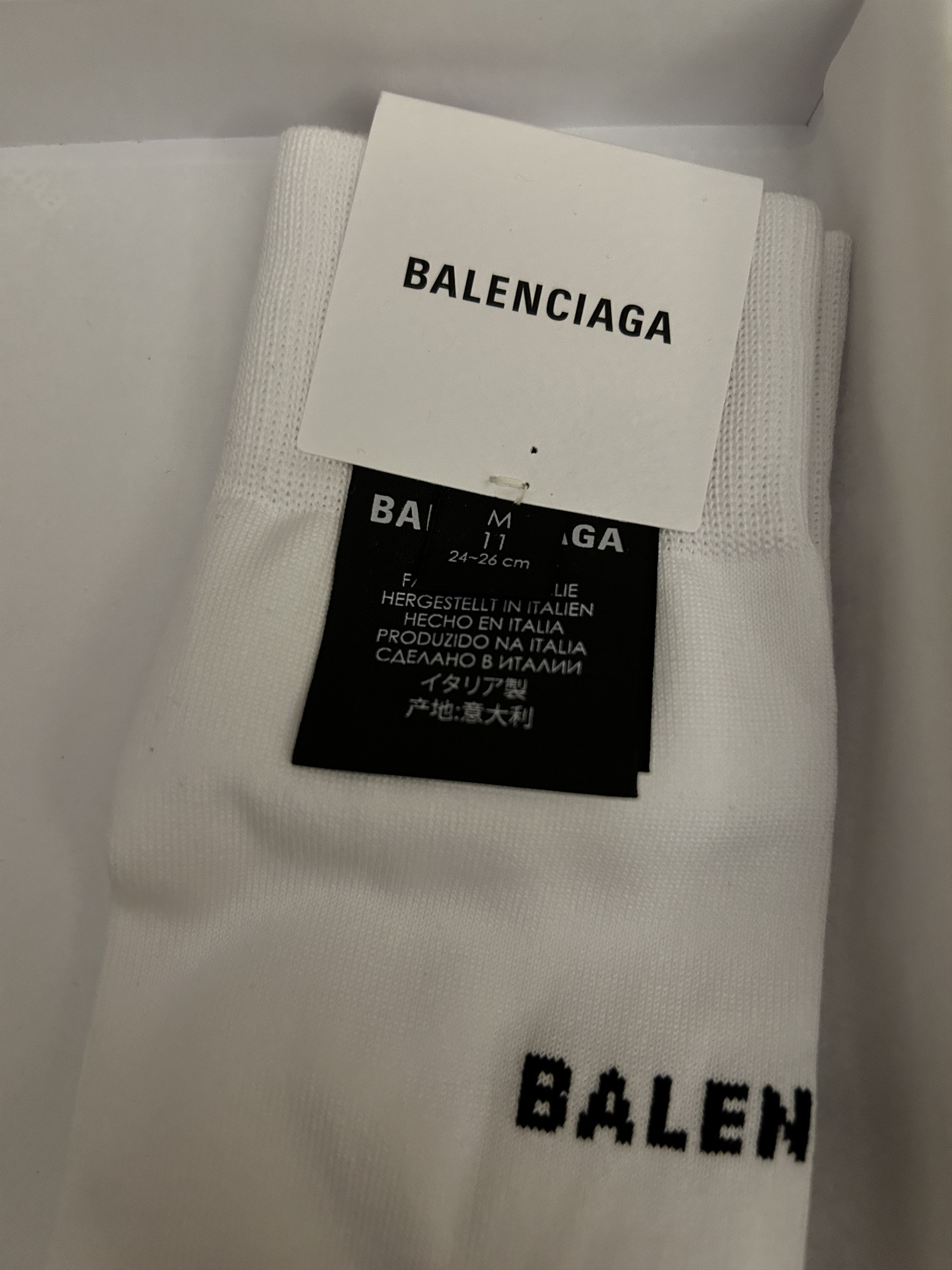 Balenciaga Balenciaga White logo Socks Cotton Size Medium Size ONE SIZE - 2 Thumbnail