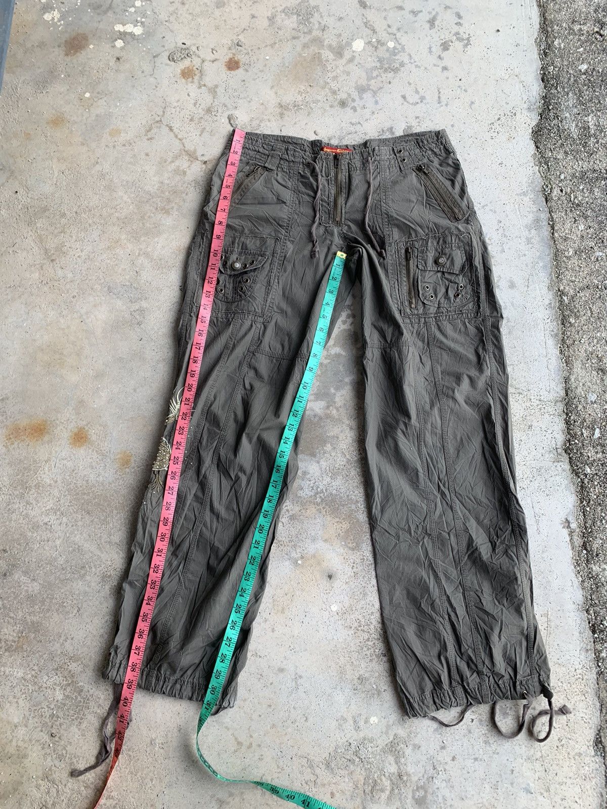 Other Distressed Embroidered Dragon Cargo Pants Size 32" / US 10 / IT 46 - 10 Thumbnail