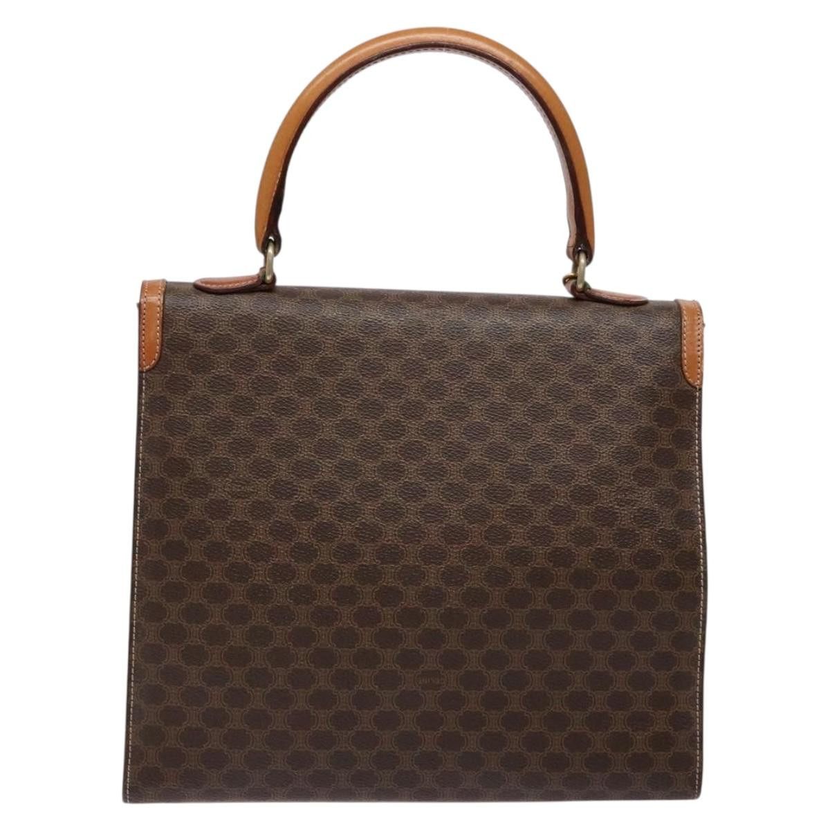 Celine CELINE Macadam Canvas Hand Bag Pvc Leather Brown Gold Size ONE SIZE - 3 Thumbnail