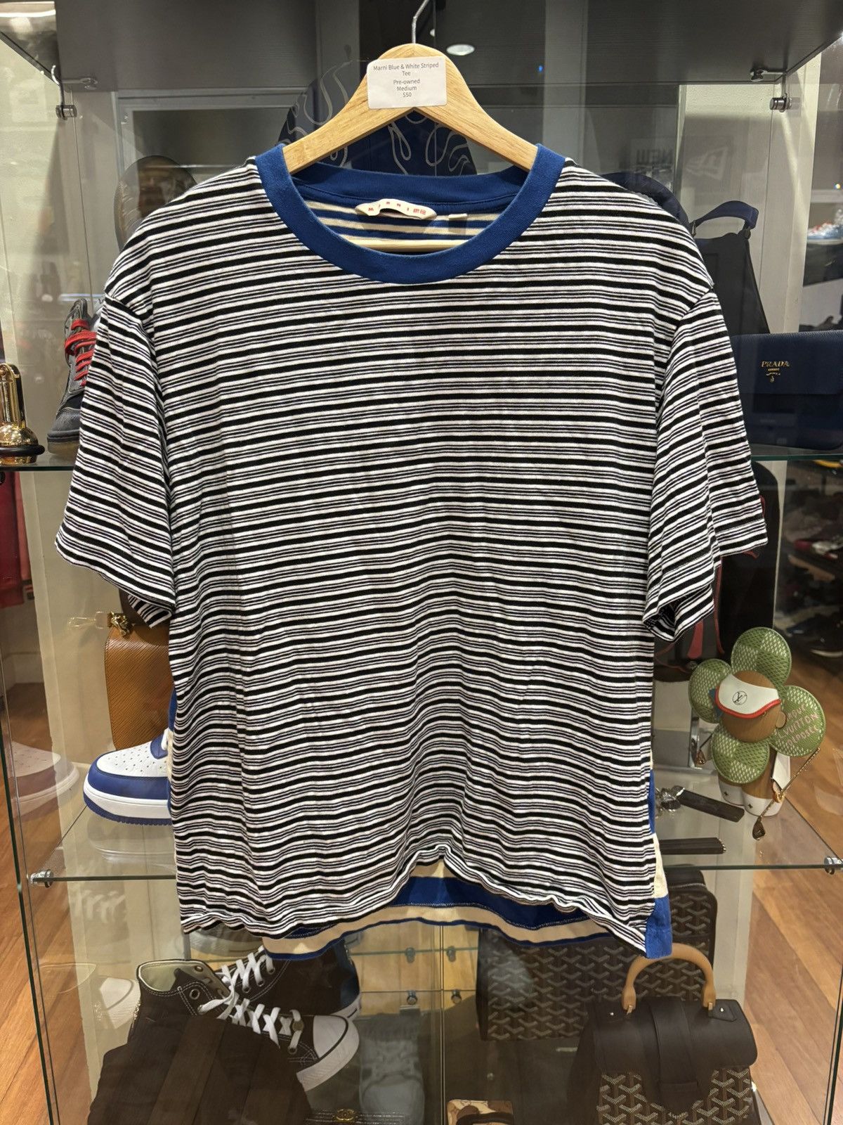 Marni Marni X Uniqlo Blue White Striped Tee Size US M / EU 48-50 / 2 - 1 Thumbnail