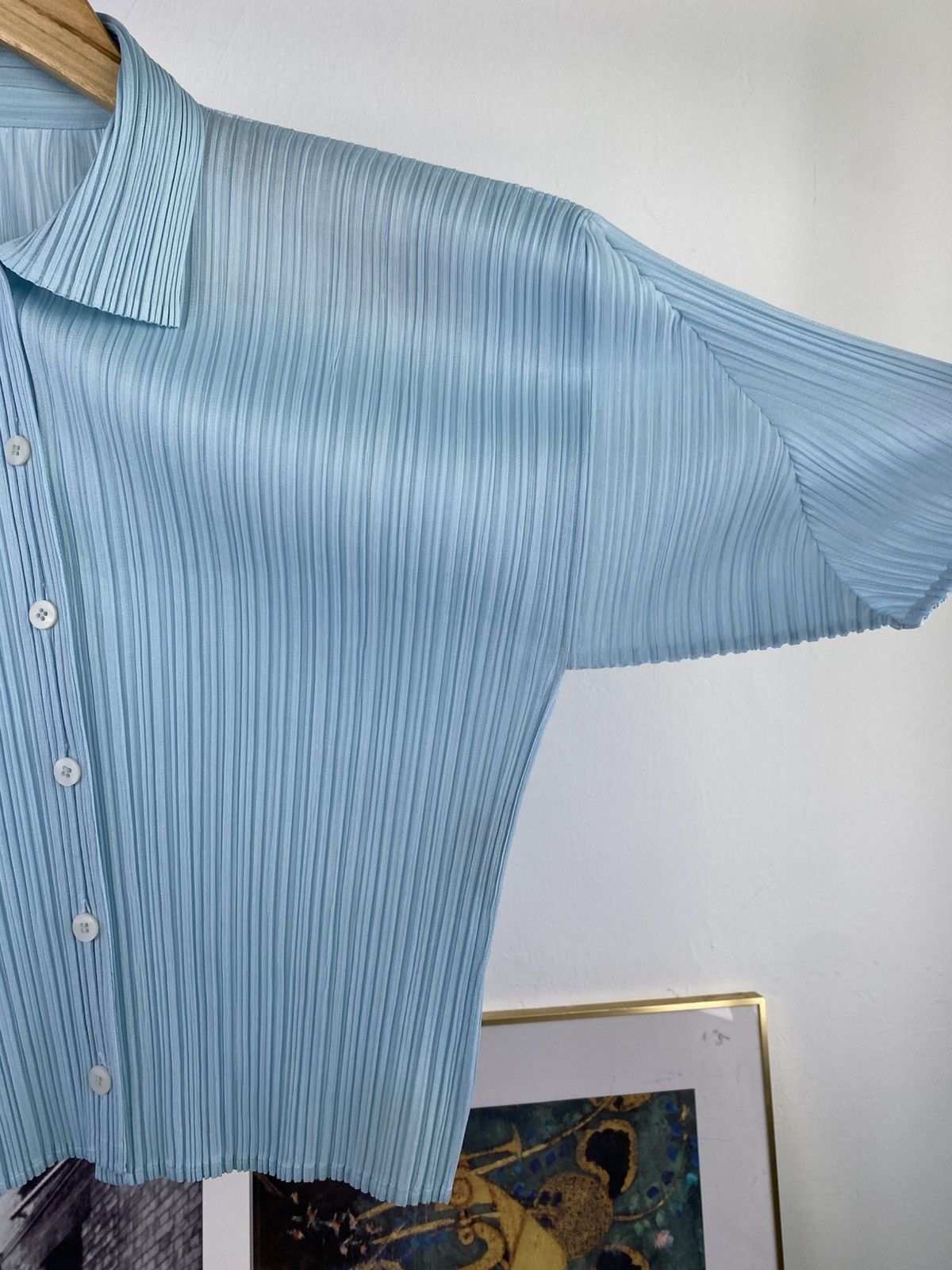 Pleats Please Issey Miyake Issey Miyake Pleats Please Baby Blue Button up Blouson Size US M / EU 48-50 / 2 - 5 Thumbnail