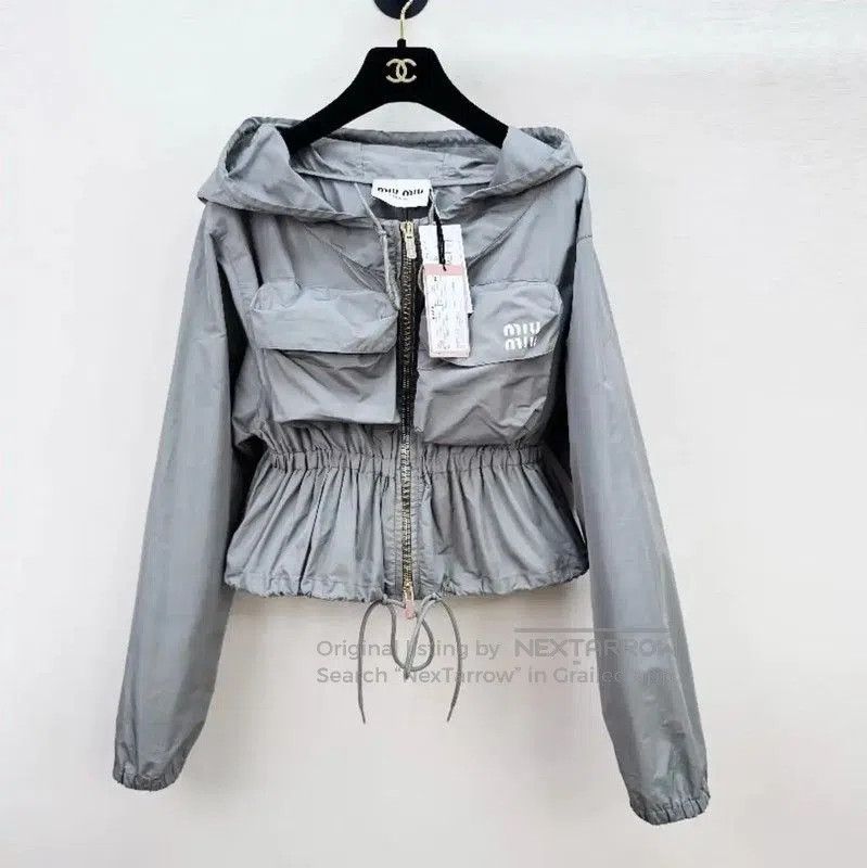 Miu Miu Miu Miu Gray Women's Windbreaker Jacket . Size XS / US 0-2 / IT 36-38 - 1 Thumbnail