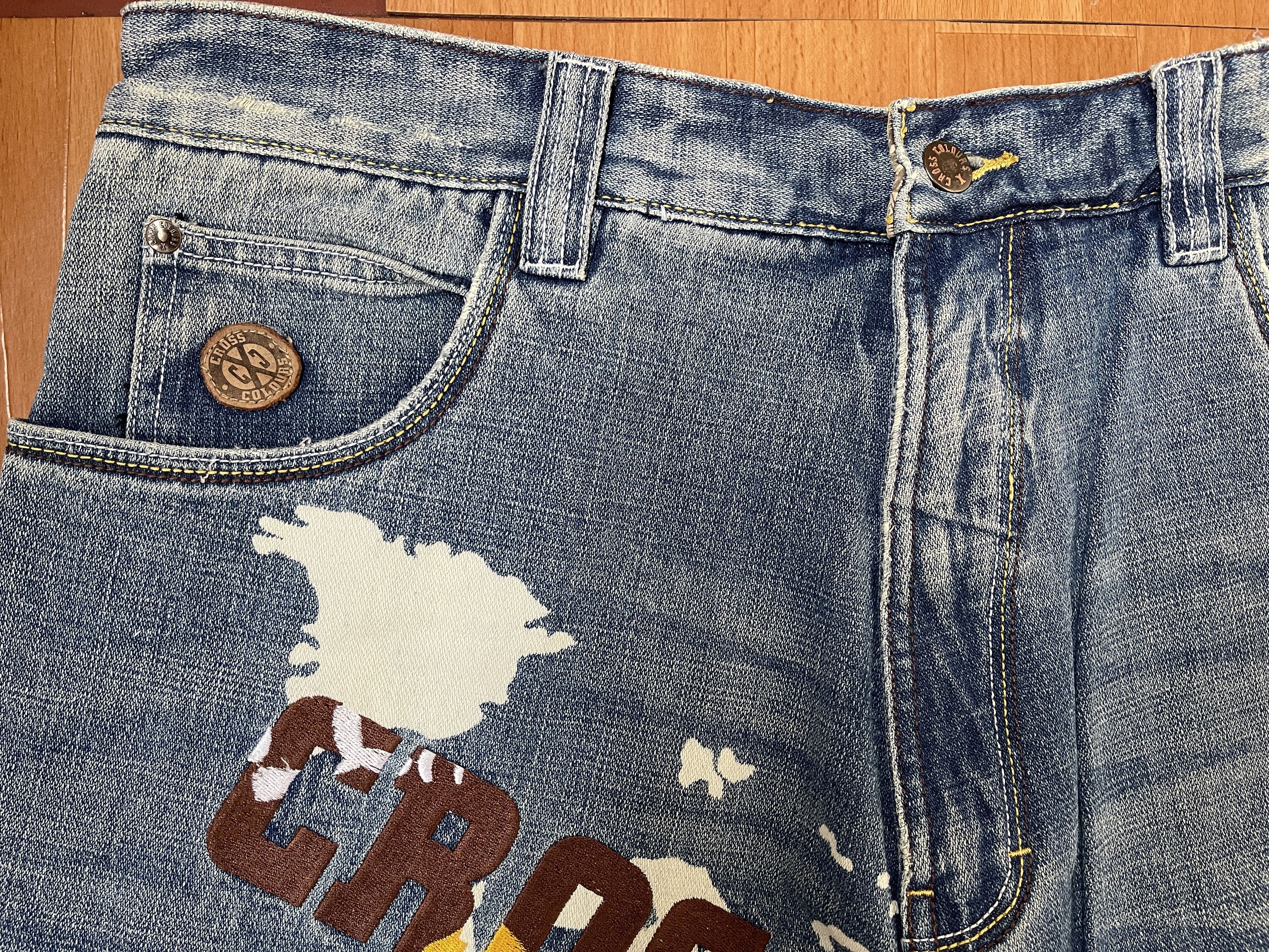 Cross Colours Cross Colours jeans, World Map, vintage, 90s hip hop, W 34 Size US 34 / EU 50 - 7 Thumbnail