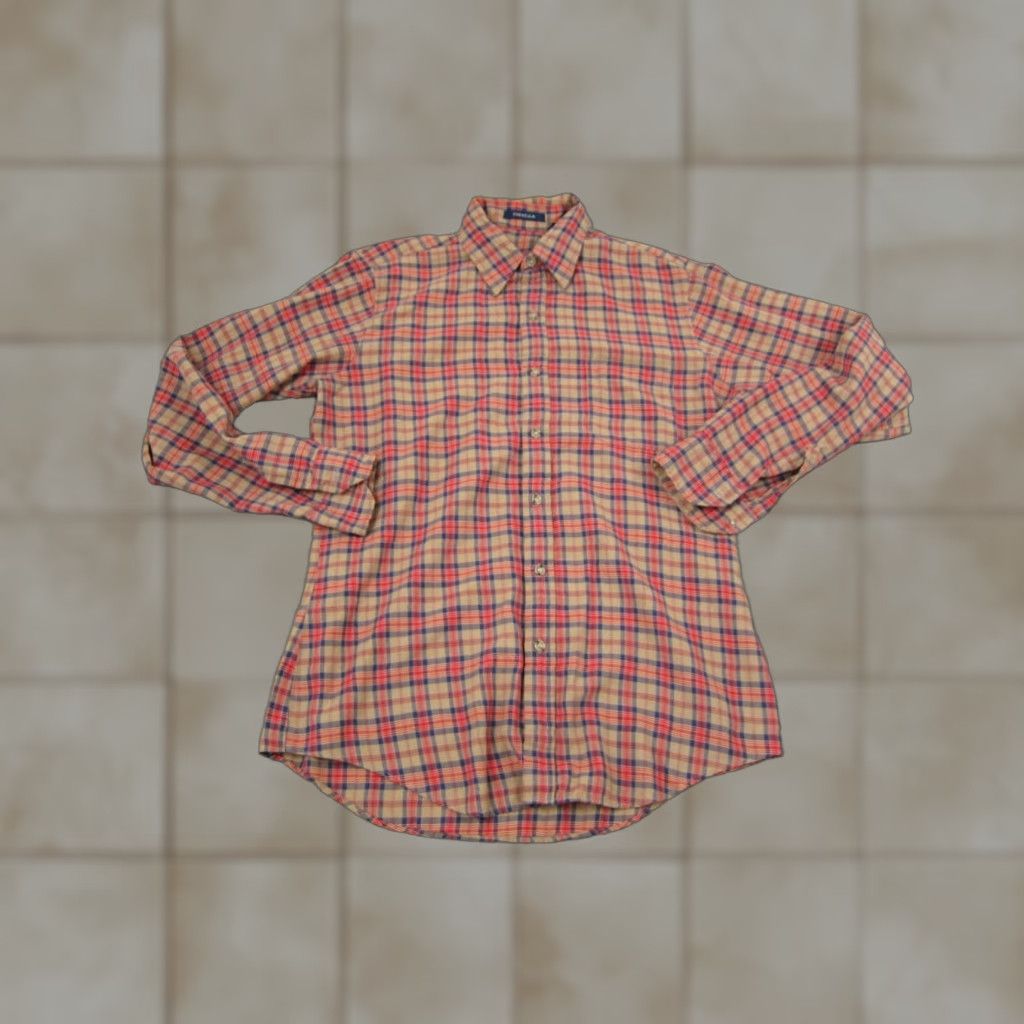 Arrow VINTAGE Arrow Shirt Adult M Red Plaid 80s 60s 70s Mens Button-Up Cotton Polyester Long Sleeve Collared Pocketed Vintage Arrow Shirt Size US M / EU 48-50 / 2 - 1 Thumbnail