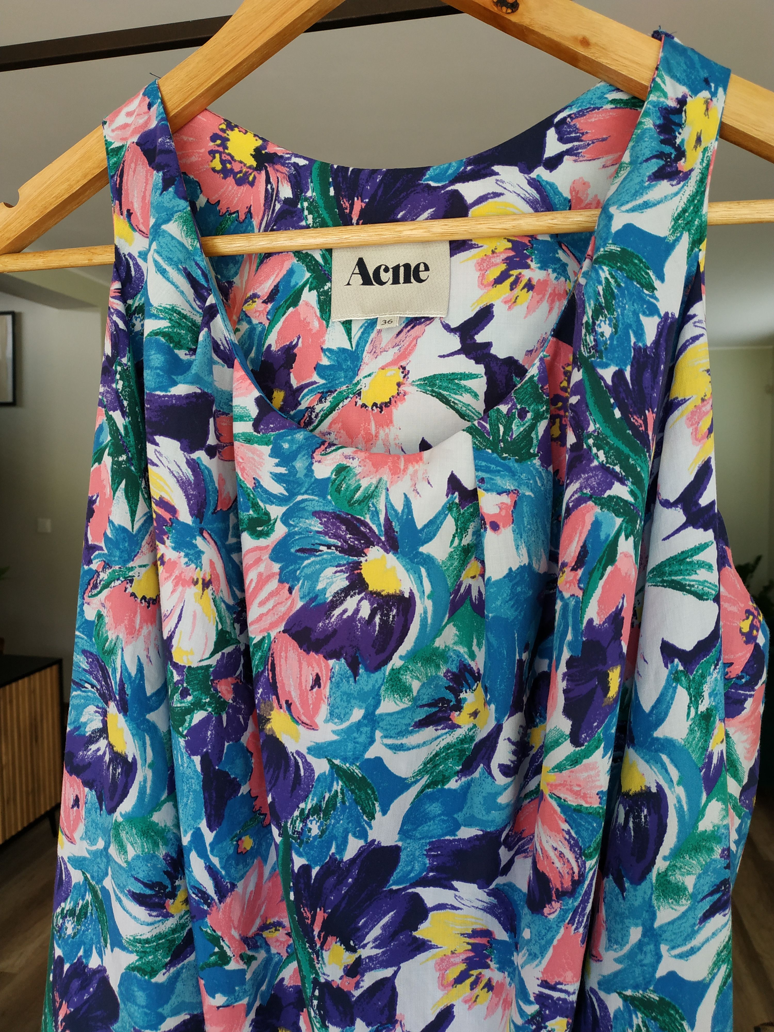 Acne Studios ACNE Flower Print Women's Mini/Midi Dress, s. 36 (SMALL) Size S / US 4 / IT 40 - 2 Thumbnail