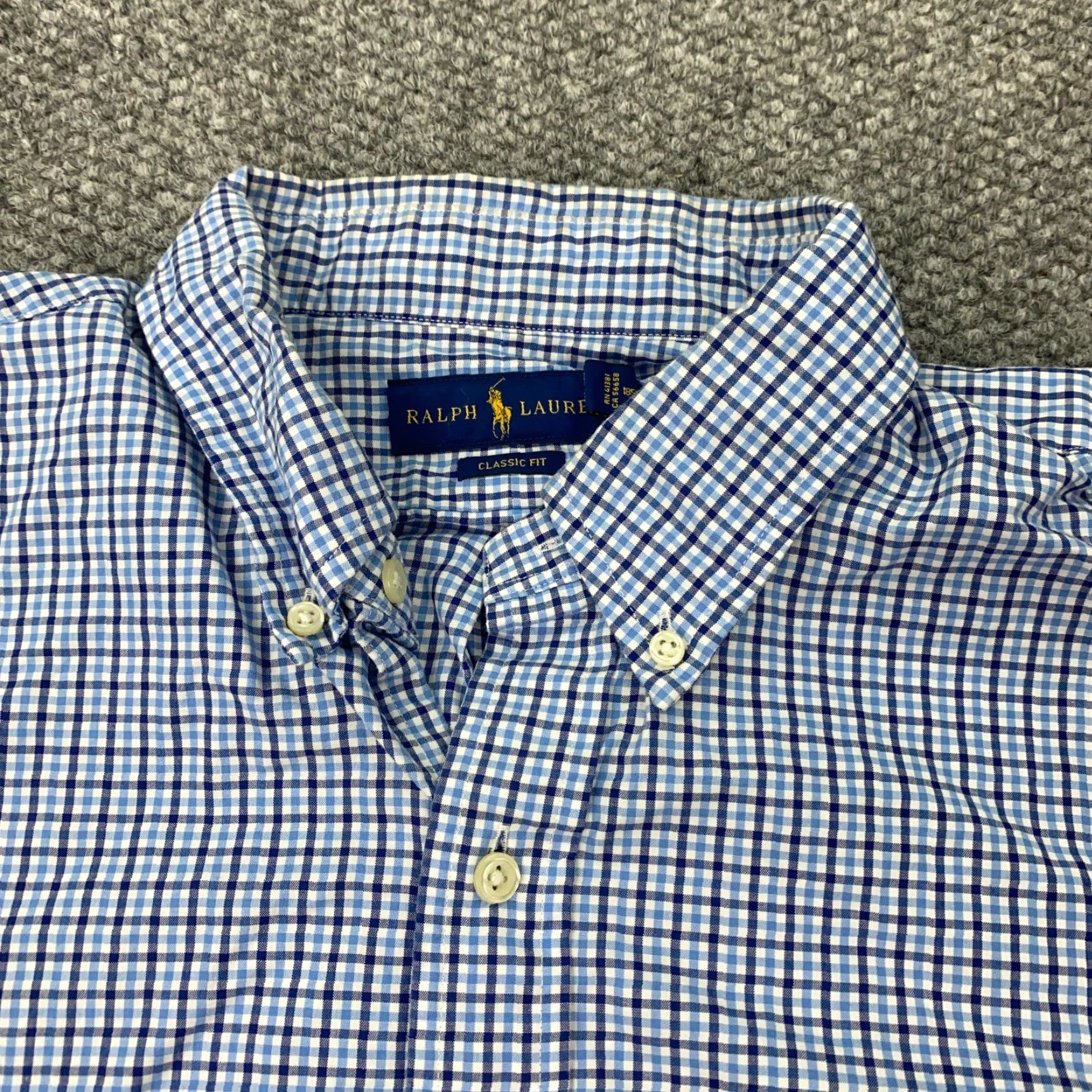 Ralph Lauren Ralph Lauren Classic Fit Button-Up Shirt XL Blue Plaid Short Sleeve Mens Size US XL / EU 56 / 4 - 3 Thumbnail