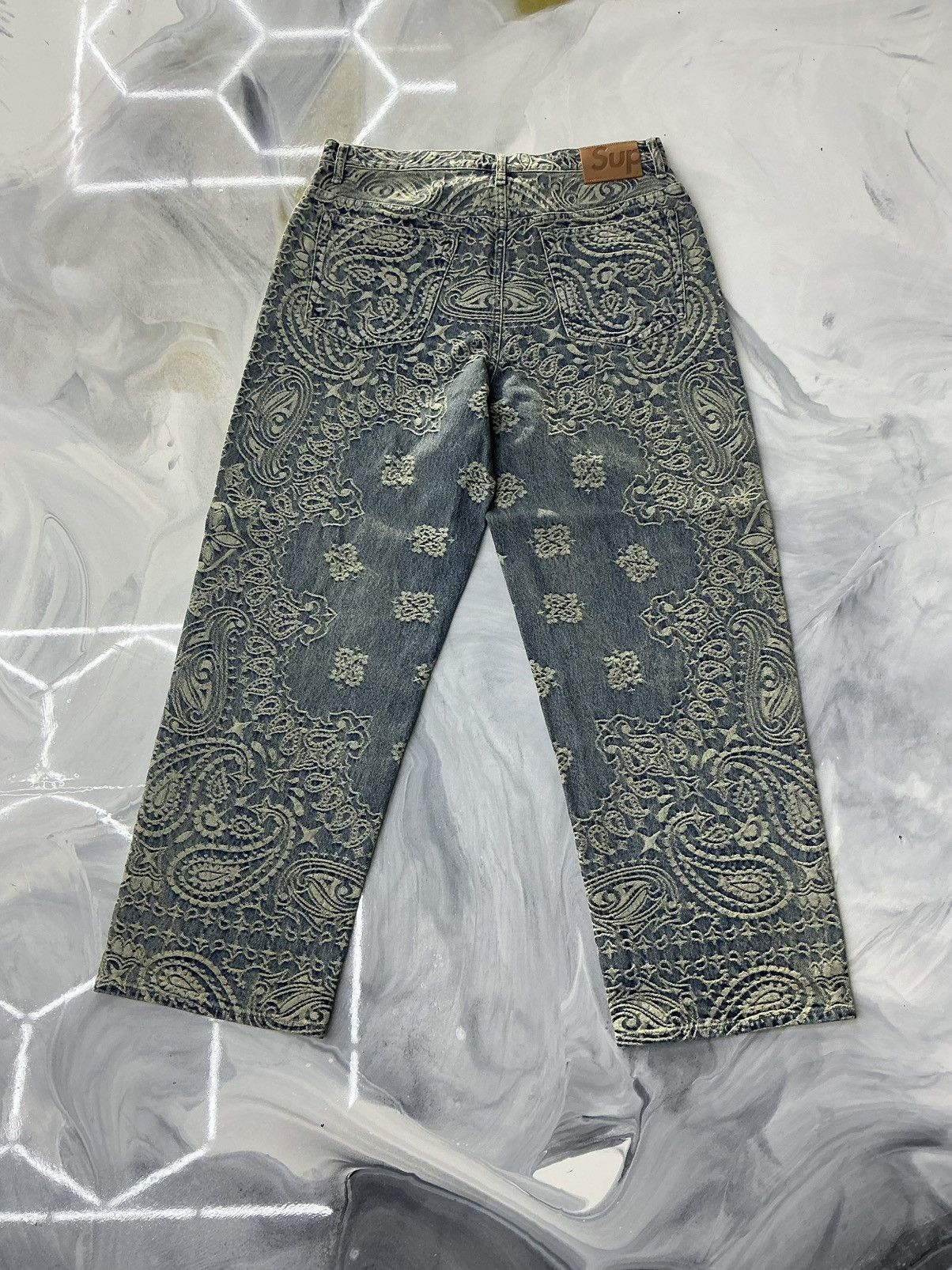 Supreme Bandana Jacquard Baggy Jeans Size 32