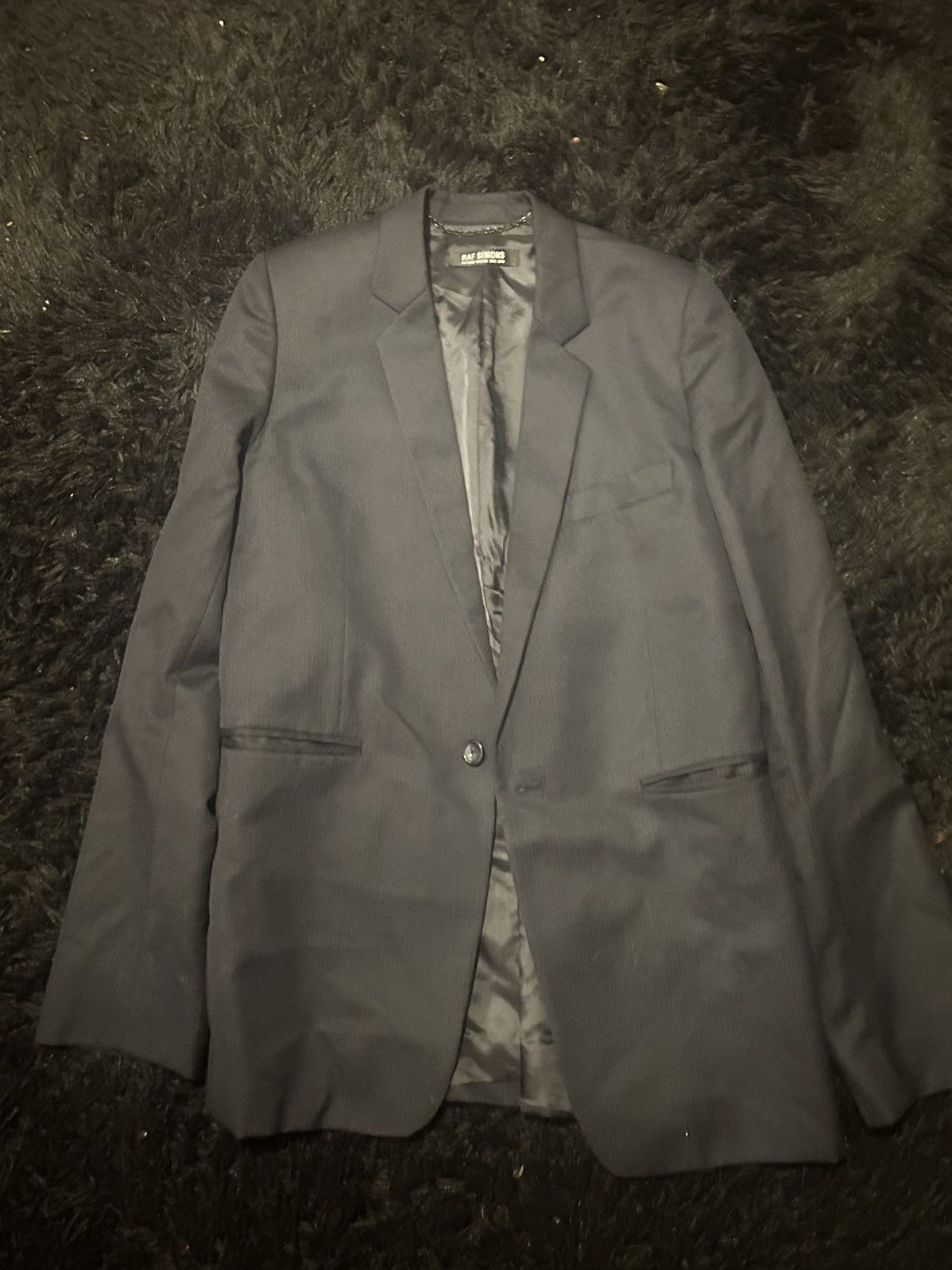 Raf Simons Raf Simons AW5-6 Single Button Tailored Blazer Navy Size 40R - 1 Thumbnail