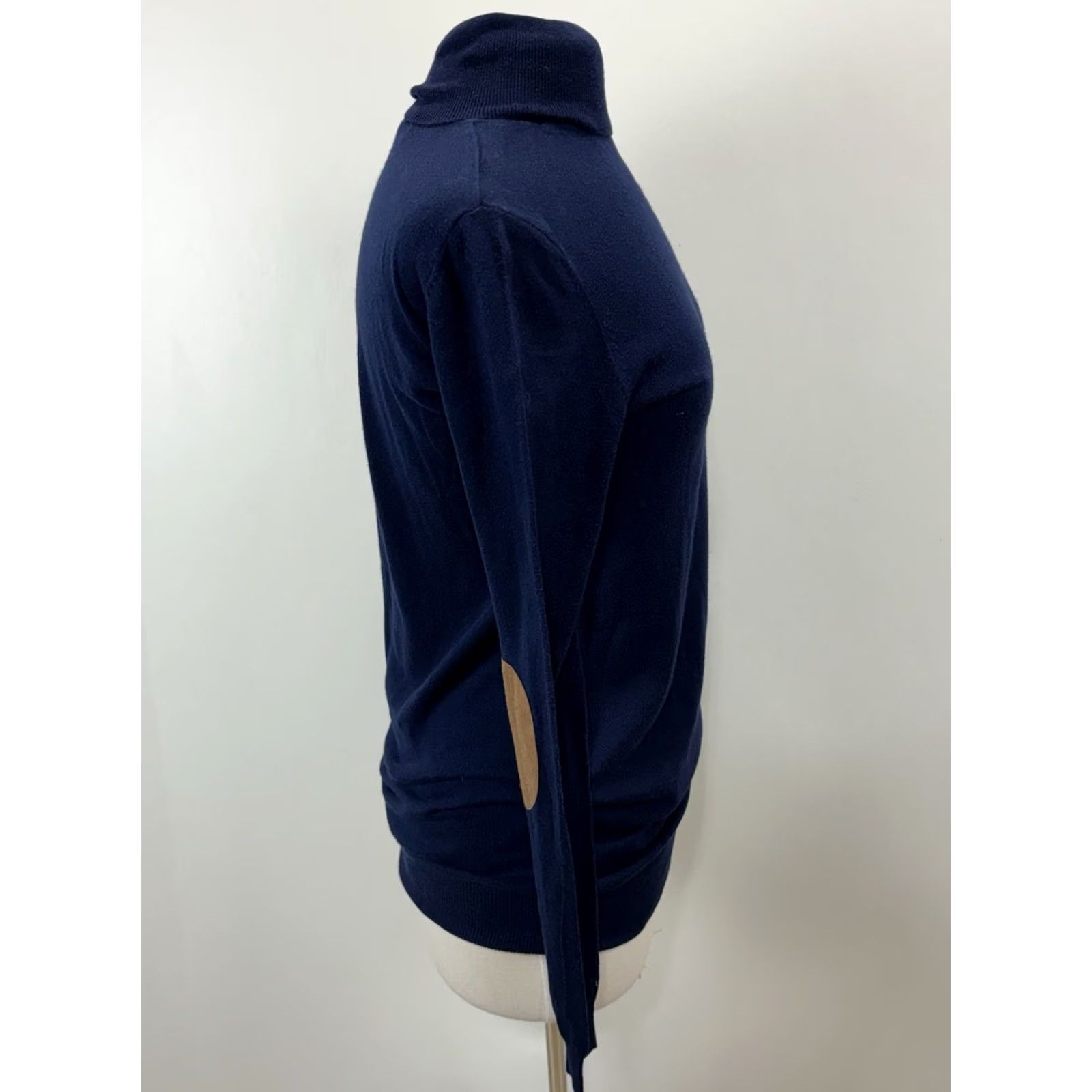 Zara Zara Knit Turtleneck Sweater Women’s L Navy Blue Preppy Elbow Patches Knit Pullover Classic Casual Size L / US 10 / IT 46 - 4 Thumbnail