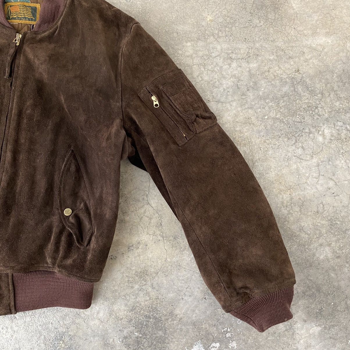 Karl Helmut × Vintage VTG Karl Helmut Cowhide Hand Painted Leather Bomber Jacket Size US M / EU 48-50 / 2 - 12 Thumbnail