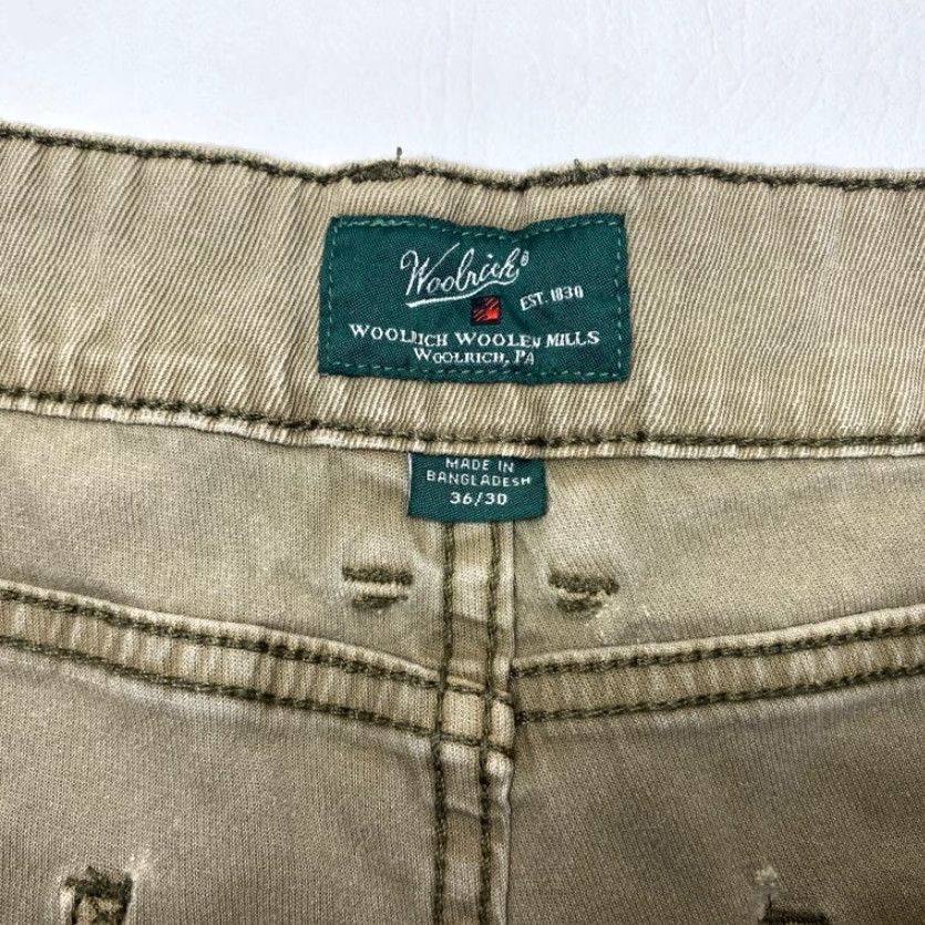 Vintage Woolrich Utility Pants Mens Regu lar 36x30 Army Green Canvas Carpenter Workwear Size US 36 / EU 52 - 4 Thumbnail