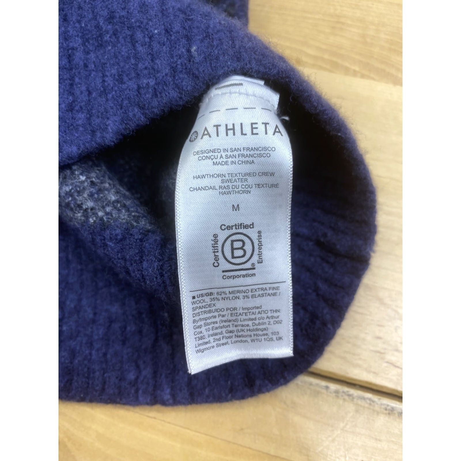 Athleta Athleta Womens Sweater M Blue Pattern Merino Wool Blend Casual Pullover #8145 Size M / US 6-8 / IT 42-44 - 4 Thumbnail