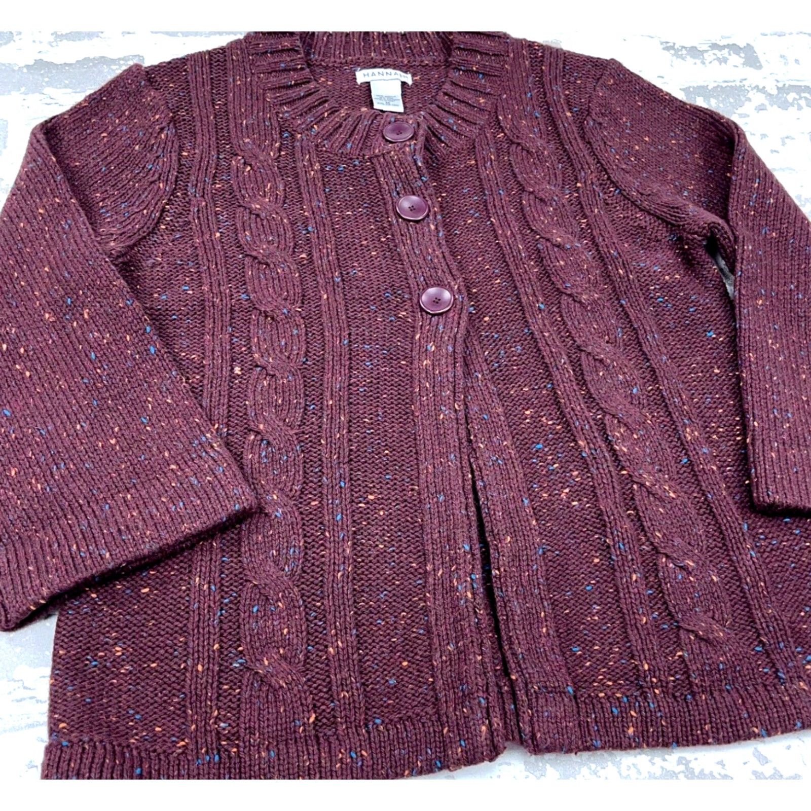 Vintage VINTAGE HANNAH Cardigan Sweater Women M Maroon Red Knit Wool Acrylic Heavy Chunky Mock Neck Casual All Seasons Regular Size M / US 6-8 / IT 42-44 - 4 Thumbnail