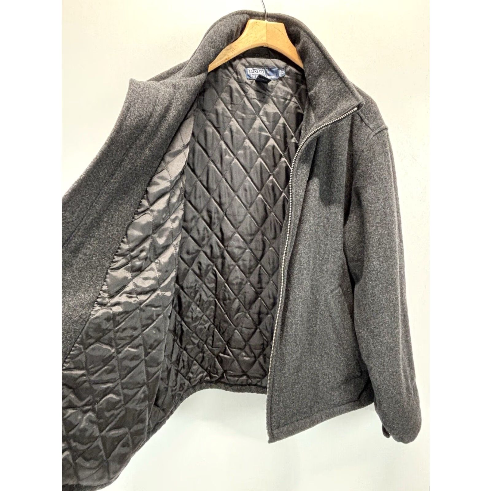 Ralph Lauren VINTAGE Polo Ralph Lauren Wool Blend Short Jacket XL Mens Gray Quilted Lining Size US XL / EU 56 / 4 - 4 Thumbnail