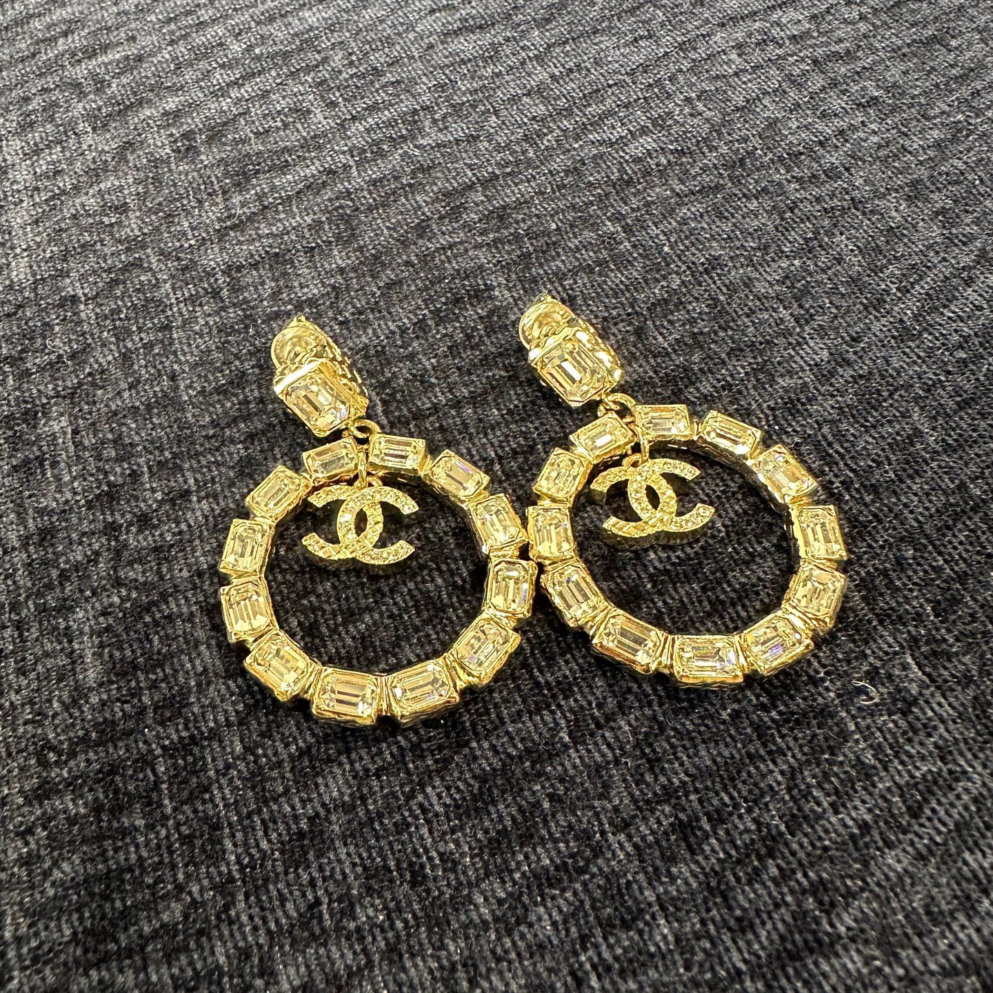 Chanel Chanel May322 23 New Square Crystal Double C Earrings Size ONE SIZE - 1 Thumbnail