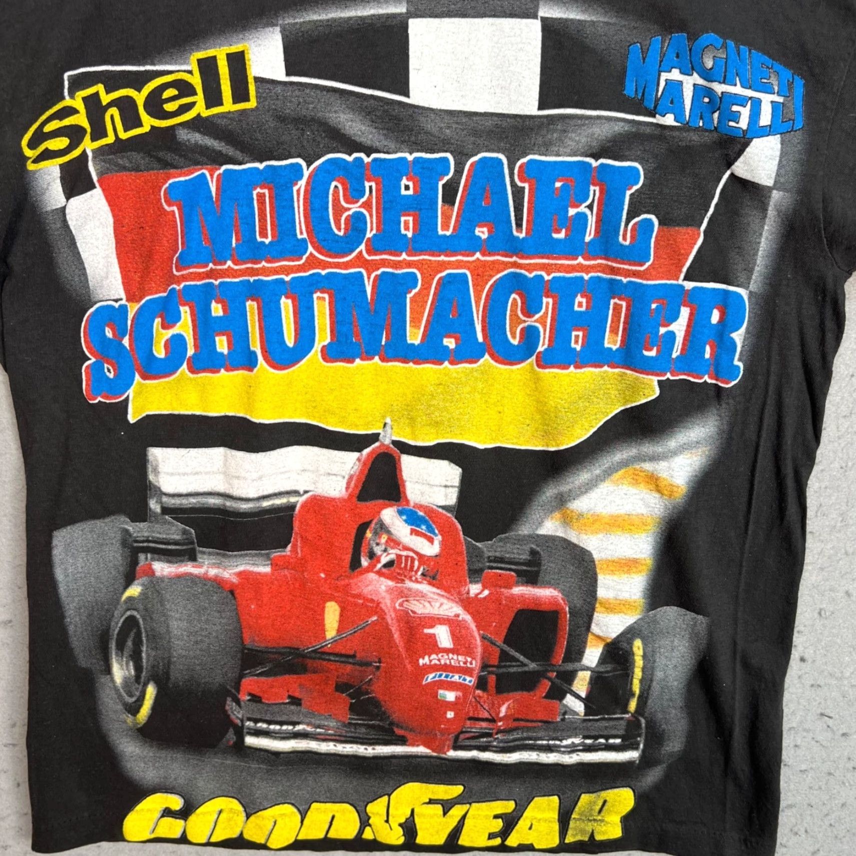 Ferrari Vintage Michael Schumacher Ferrari F1 Racing T-Shirt Men Medium Black Cotton 90s Size US M / EU 48-50 / 2 - 6 Thumbnail