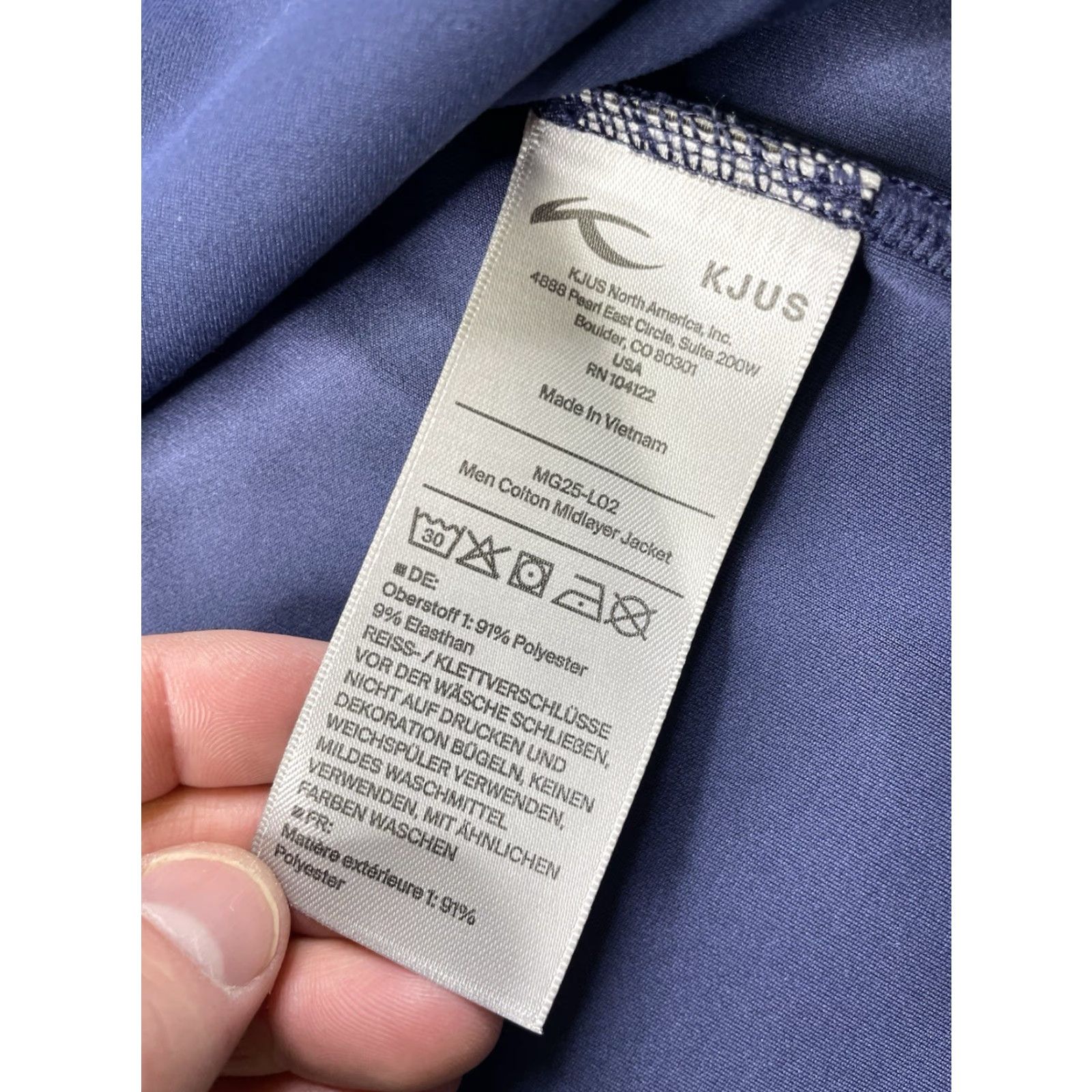 KJUS KJUS Men's Colton Midlayer Jacket L Blue Full Zip UPF 50+ MG25-L02 Golf Ski Outdoor Solid Short Jacket Size US L / EU 52-54 / 3 - 8 Thumbnail