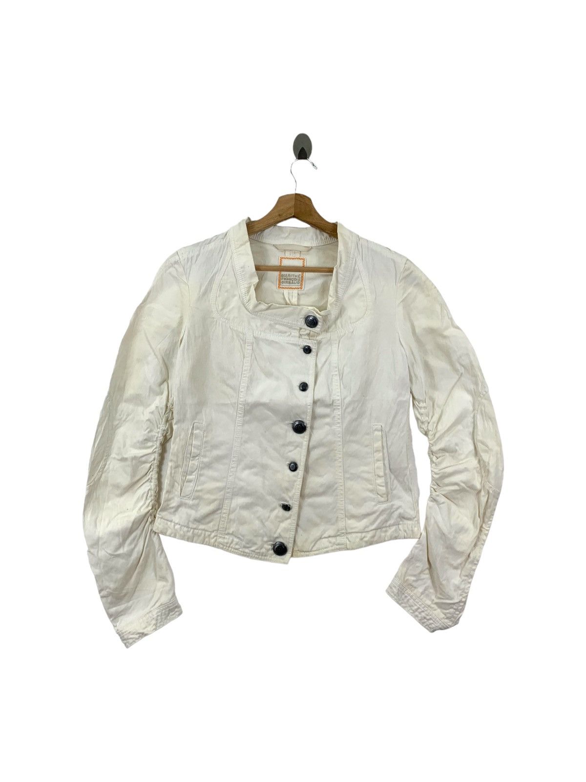 Marithe + Francois Girbaud × Vintage Vintage MARITHE FRANCOIS GIRBAUD France Crop Top Coat Jacket Size M / US 6-8 / IT 42-44 - 1 Thumbnail