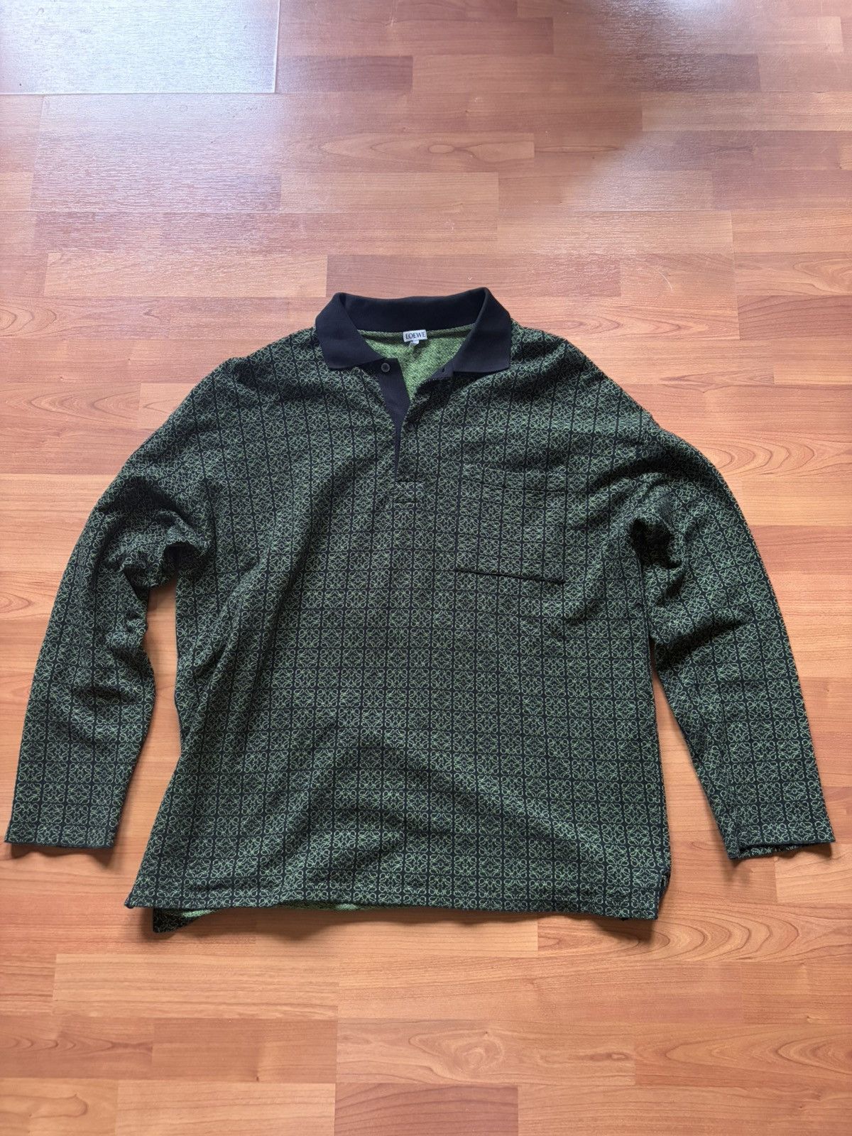 Loewe Loewe Monogram Woven Longsleeve Polo Size US M / EU 48-50 / 2 - 1 Thumbnail