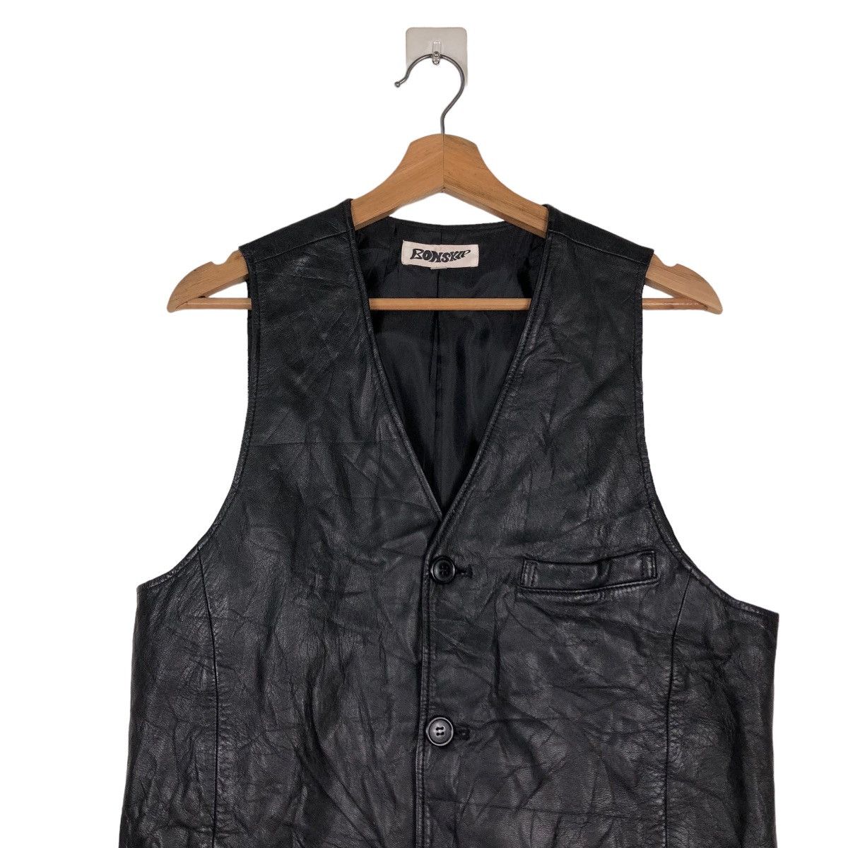 Japanese Brand 📌VINTAGE LEATHER TANK TOP VEST BIKER BONSKIP JAPAN Size US M / EU 48-50 / 2 - 3 Thumbnail