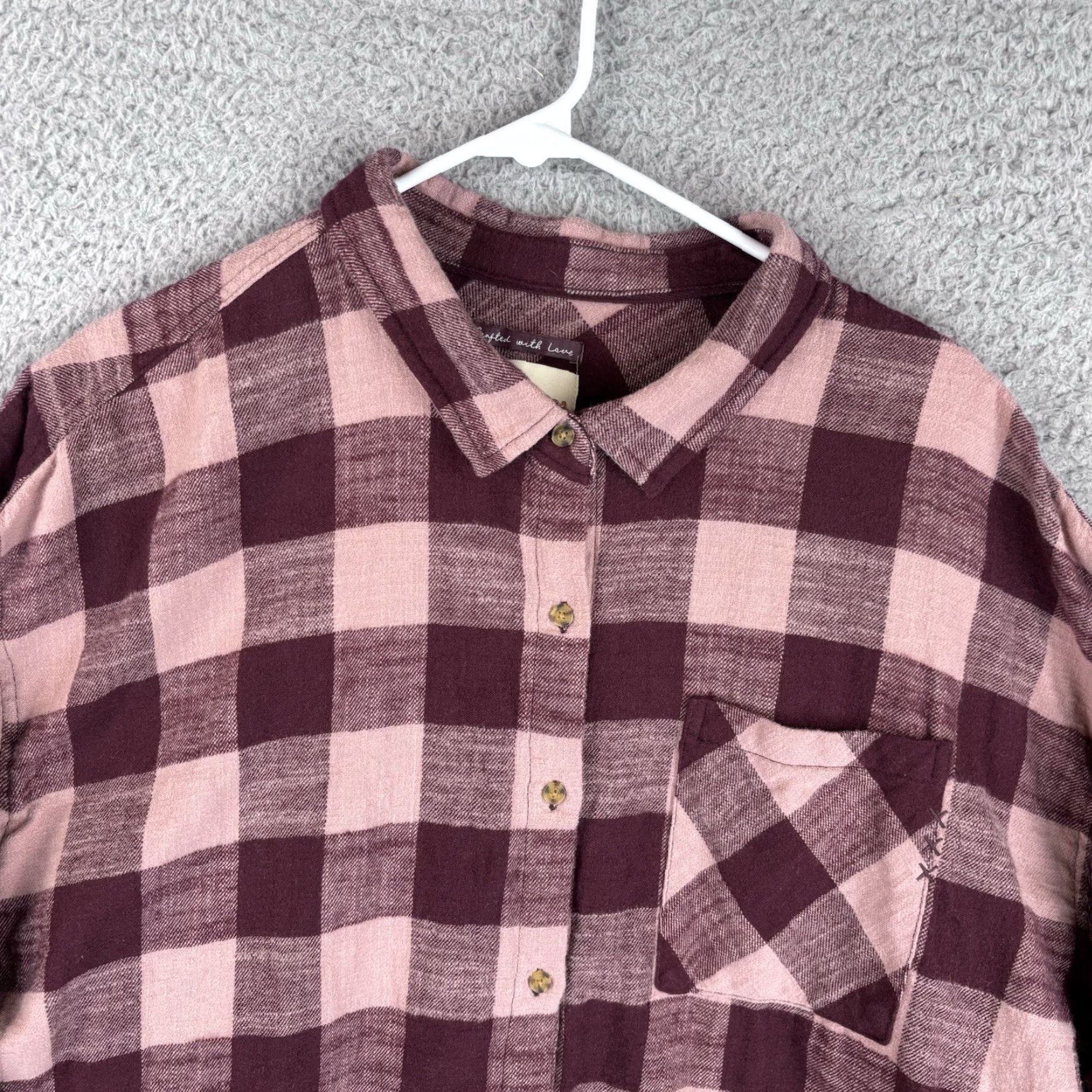 Scotch & Soda Scotch & Soda Women's Shirt Cropped Oversized Plaid Flannel 100% Cotton Multicolor Small Size S / US 4 / IT 40 - 2 Thumbnail