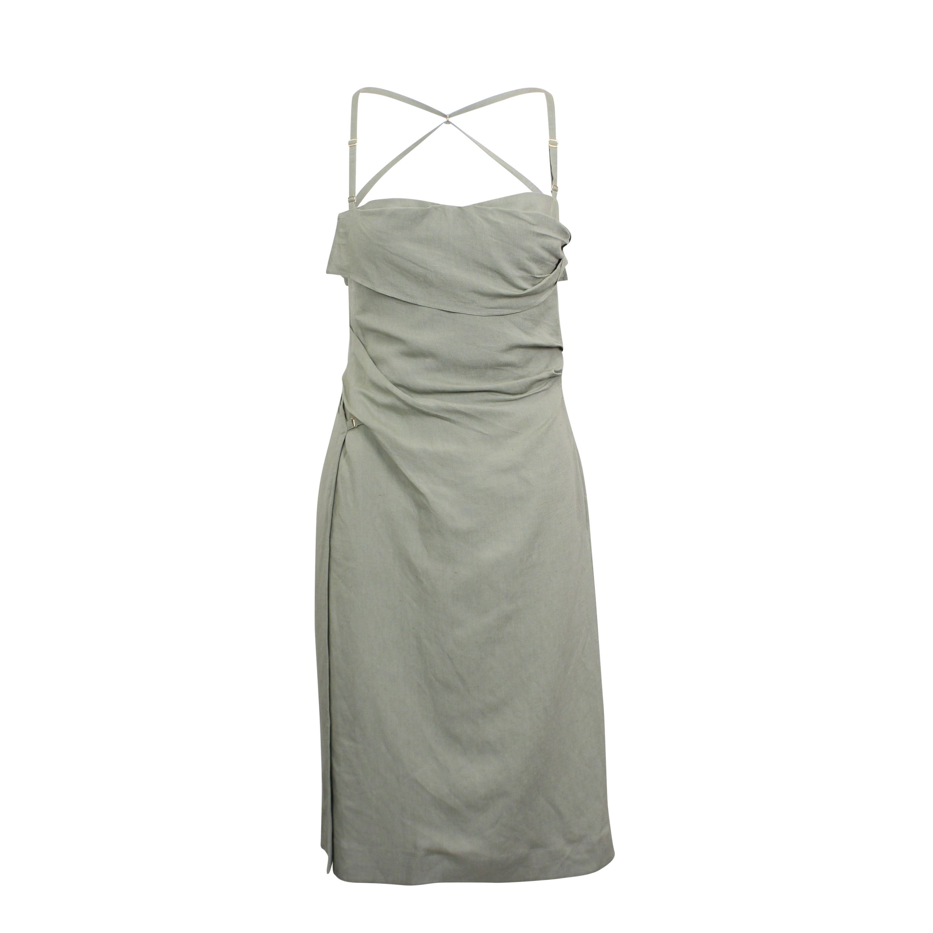 image of Jacquemus Sage Green La Robe Laurier Midi Dress Size 2/38, Women's