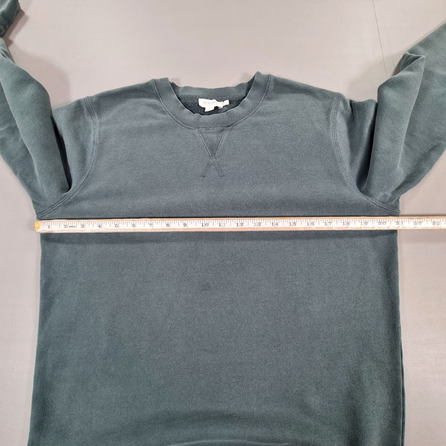 Sunspel Sunspel Mens Sweatshirt Green Small Fleece Crew Loopback Cotton Sweater Size US M / EU 48-50 / 2 - 6 Thumbnail