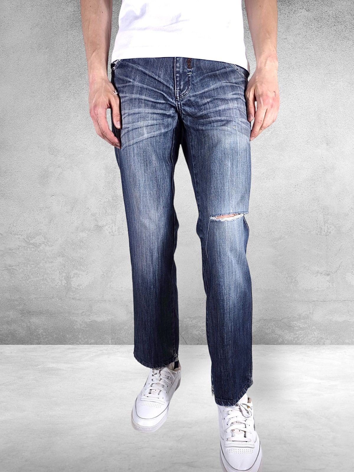 Pelle Pelle Y2K Pelle Pelle Straight Fit Distressed Denim Jeans Size US 30 / EU 46 - 4 Thumbnail