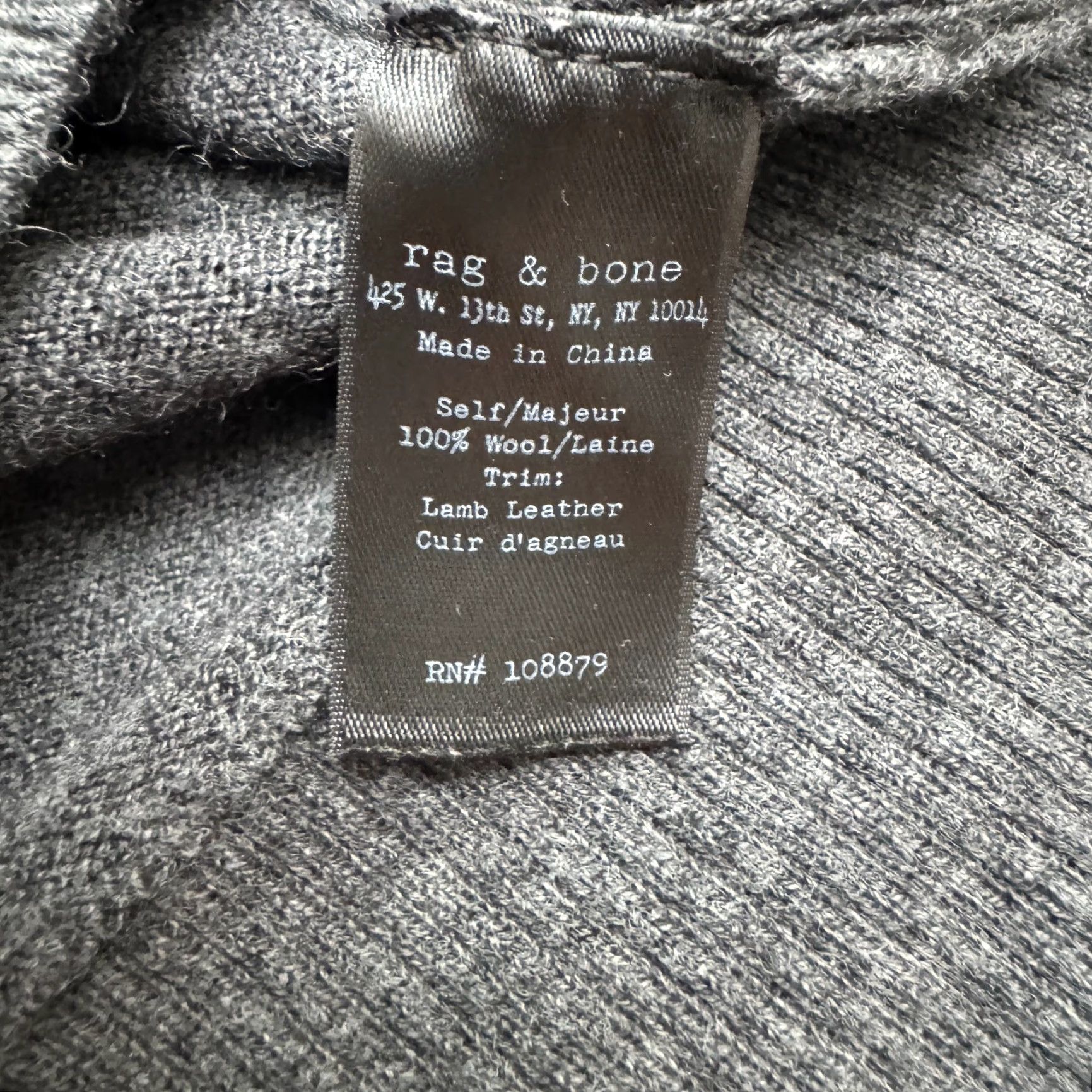 Rag & Bone rag & bone Wool Leather Midi Sweater Dress Womens Small Dark Gray Long Sleeve Size S / US 4 / IT 40 - 7 Thumbnail