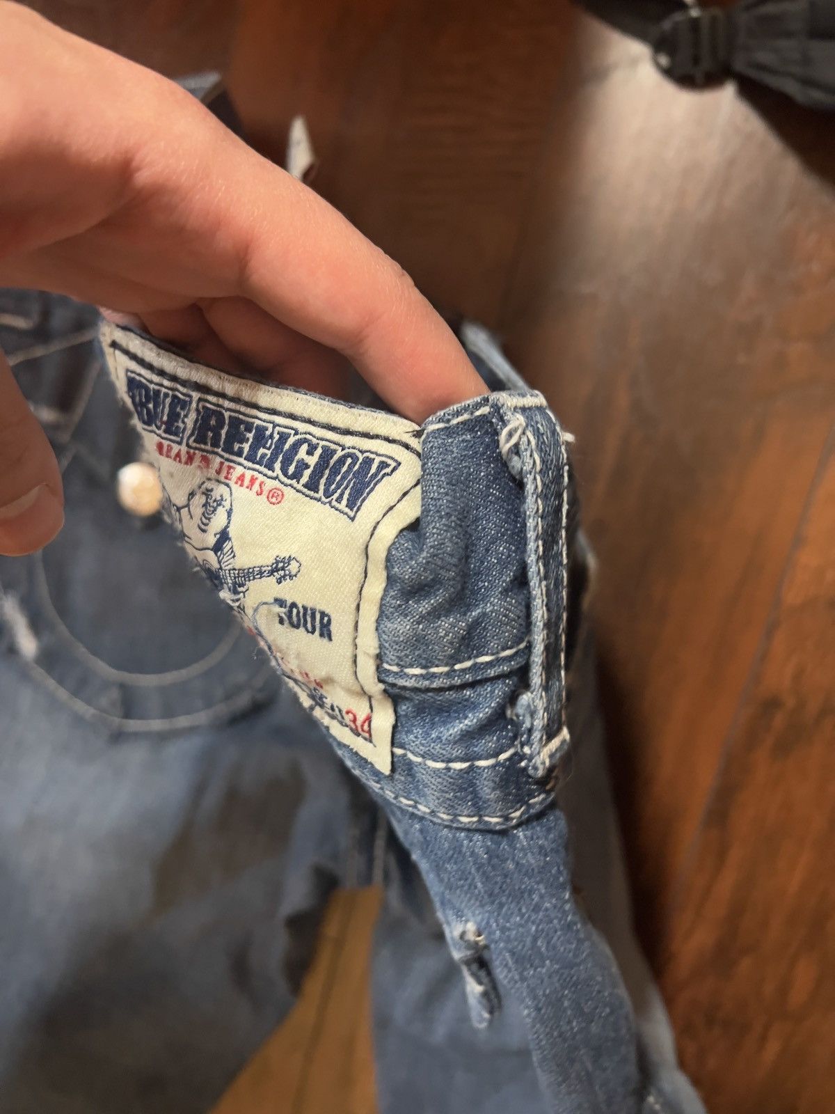 True Religion × Vintage True Religion Baggy Faded Size US 36 / EU 52 - 9 Thumbnail