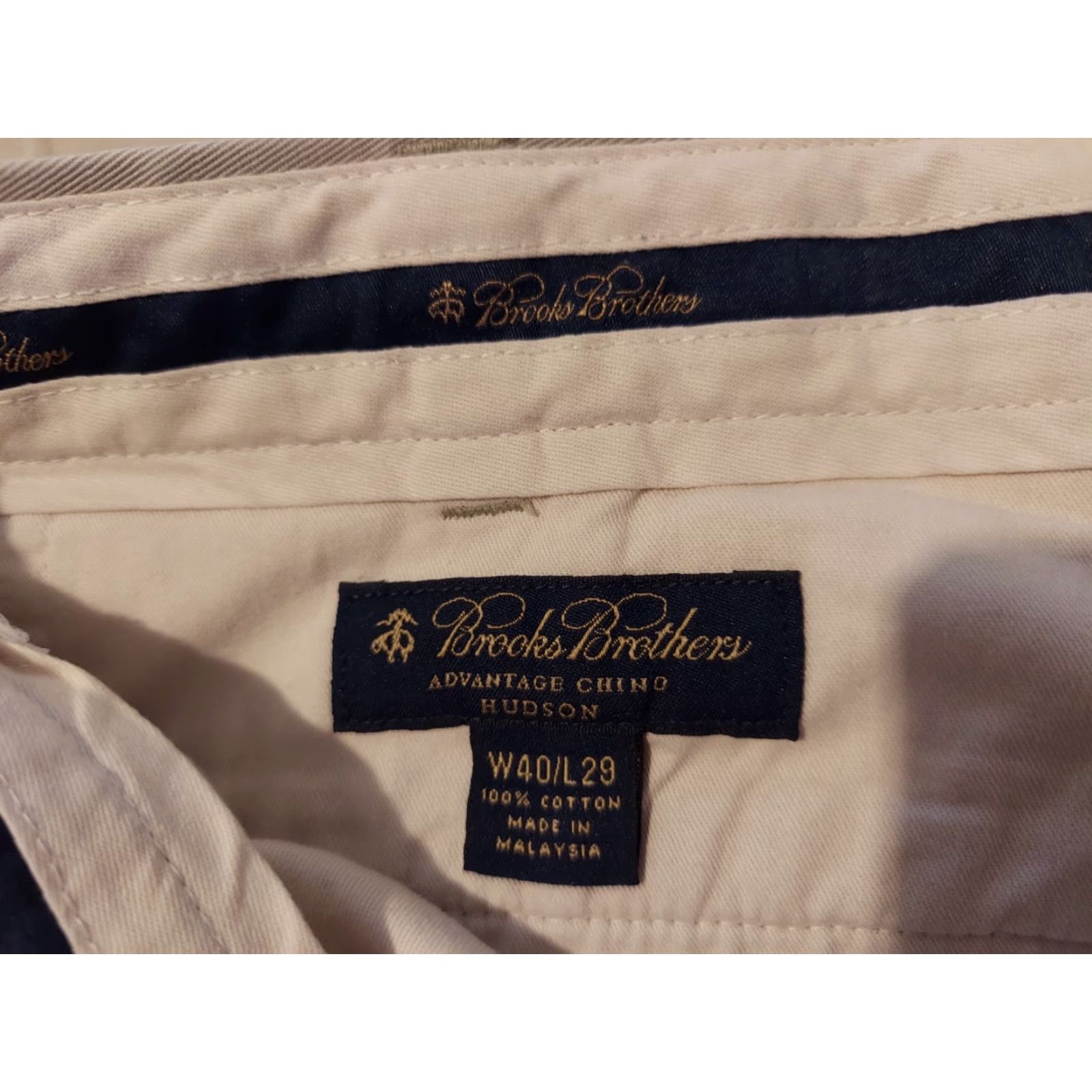 Brooks Brothers Brooks Brothers Pants Chino Straight Mens 40x29 Beige Cotton Flat Front Slant Pockets 40 Regular Size US 40 / EU 56 - 3 Thumbnail
