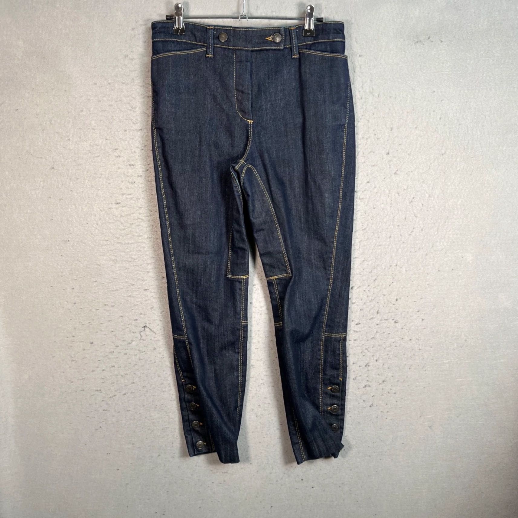Piazza Sempione Piazza Sempione Womens Denim Riding Pants 28 Inch Waist Blue Button Detailing Size 28" / US 6 / IT 42 - 2 Thumbnail