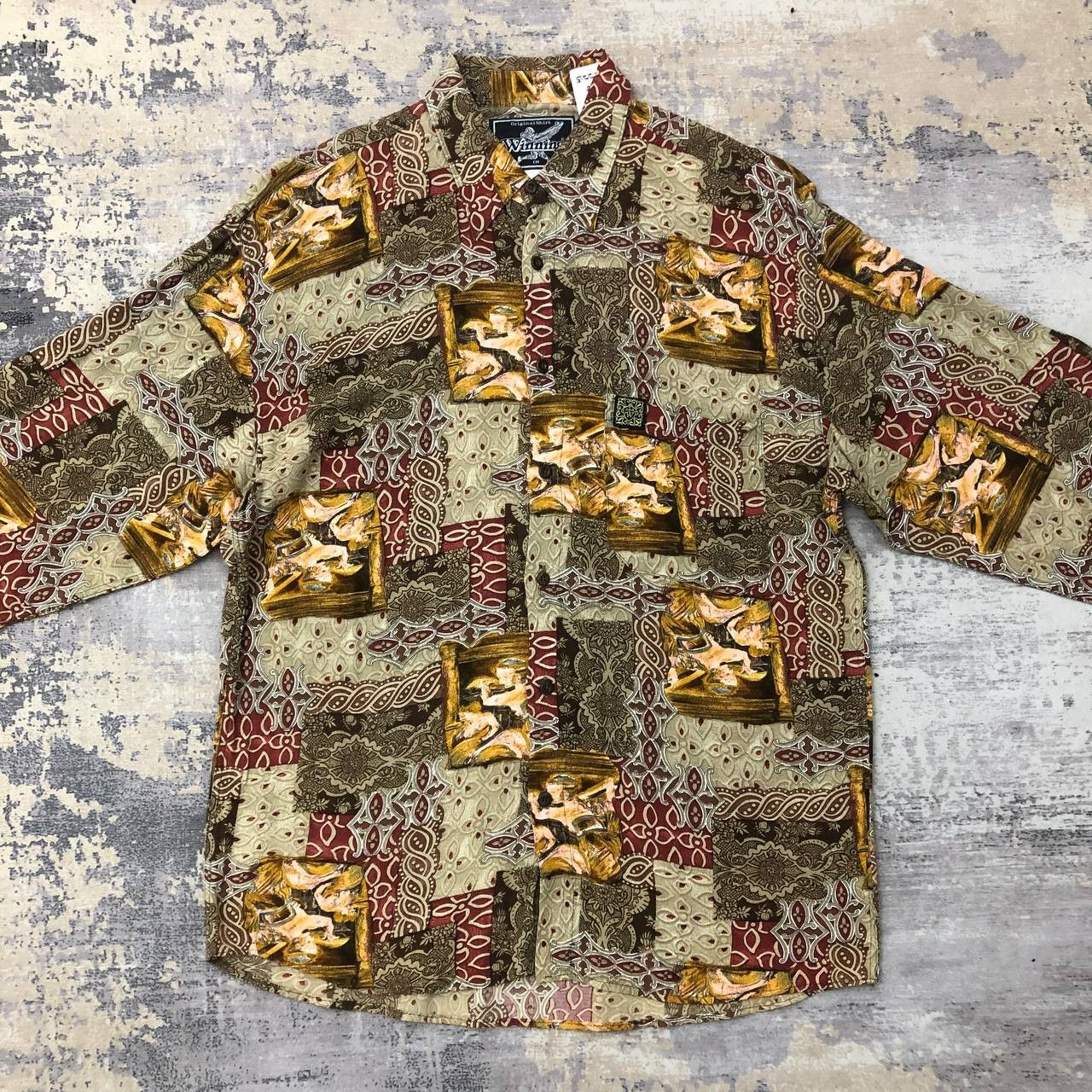 Vintage T465 VTG MADE IN ITALY WINNING 100RAYON SHIRTS Size US L / EU 52-54 / 3 - 1 Thumbnail