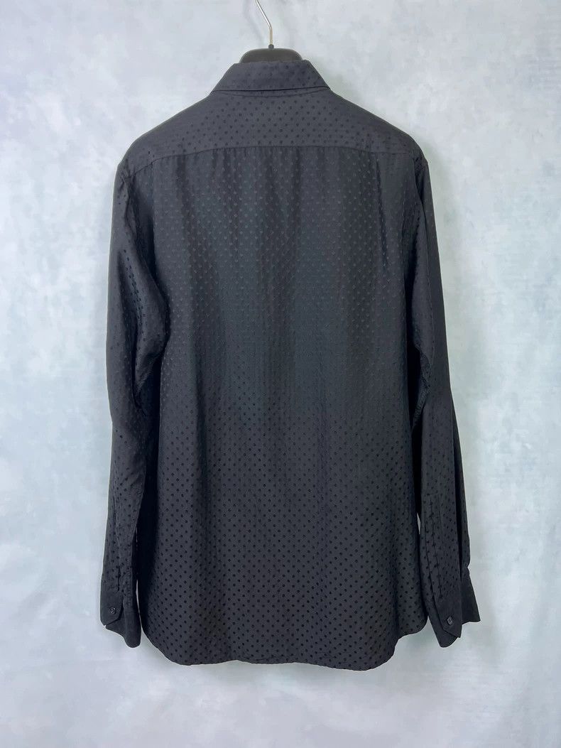 Yves Saint Laurent Saint Laurent14ss Mulberry Silk Dark Polka Dot Shirt 2503-N Size US XXS / EU 40 - 2 Thumbnail