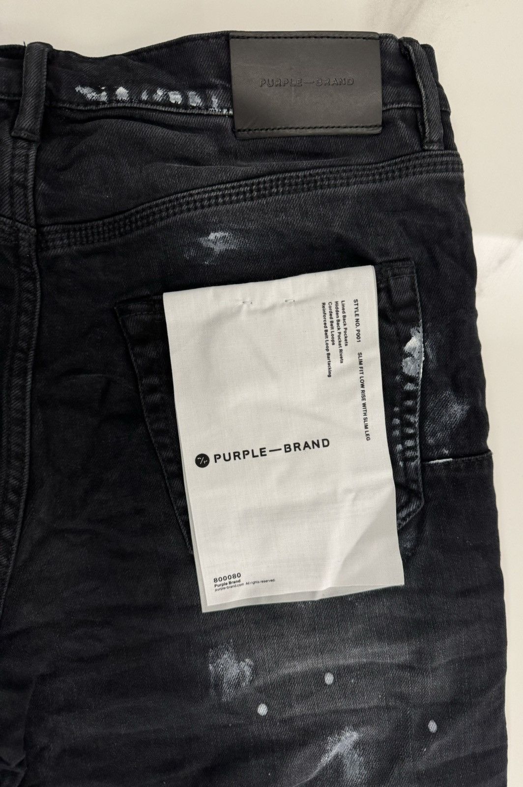 Purple P001 Black Resin Knee Slit Size US 31 - 8 Thumbnail