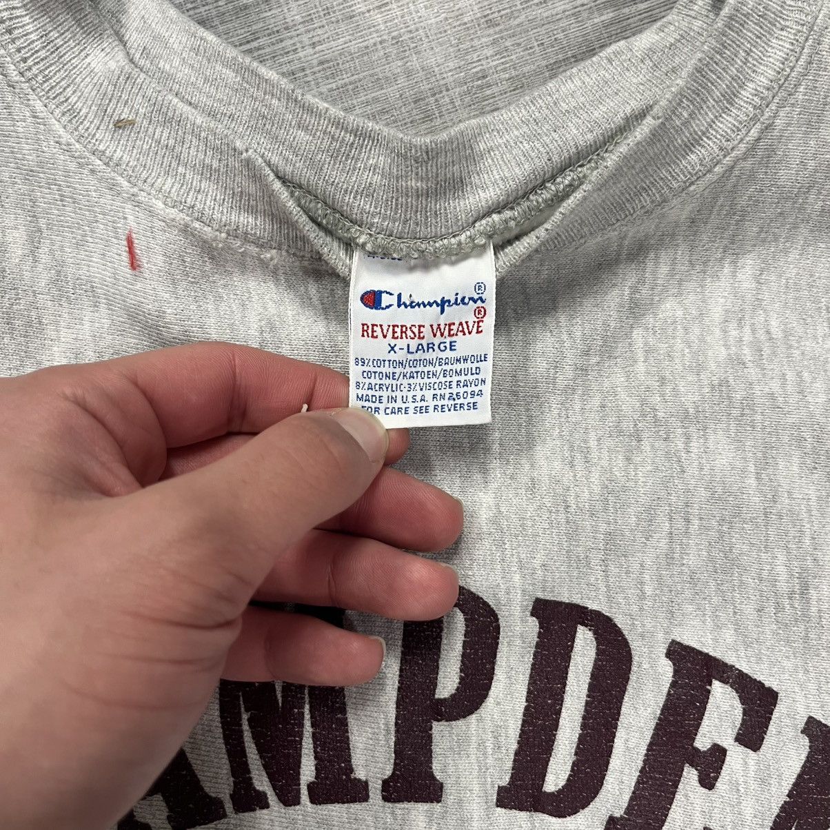 Champion × Vintage VTG 90s Hampden Sydney College Champion Reverse Weave Size US XL / EU 56 / 4 - 3 Thumbnail