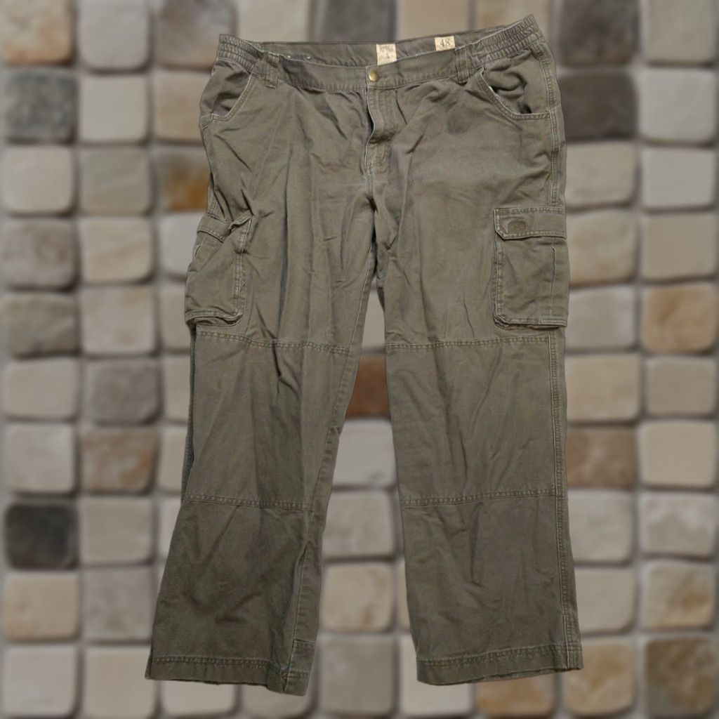 Vintage Redhead Field Tested Pants, 48x32, Gray Cotton Canvas Cargo, Regular, Button Zip, Cargo Pockets, Men Size US 32 / EU 48 - 1 Thumbnail