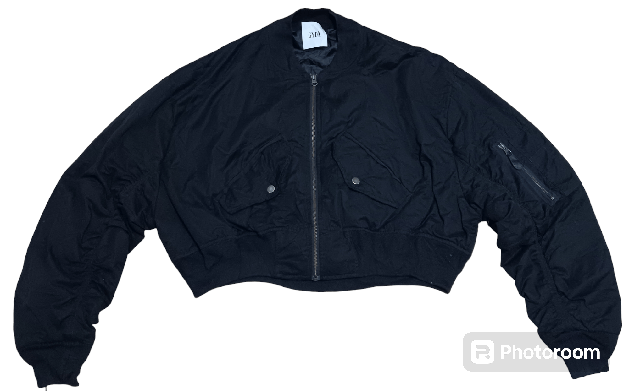 Vintage GYDA EMBROIDERED CROPPED BOMBER JACKET Size ONE SIZE - 1 Thumbnail