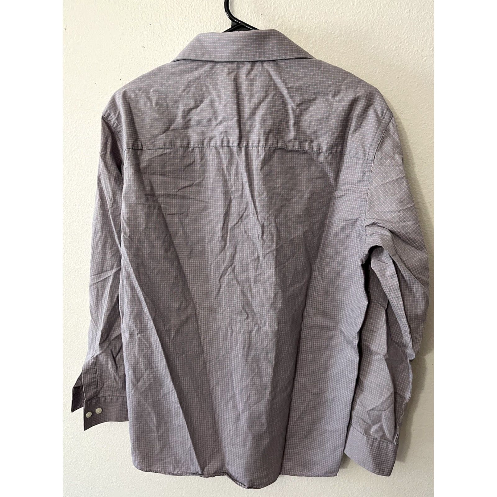Kenneth Cole KENNETH COLE REACTION Mens Dress Shirt Wrinkle Free Long Sleeve Regular Fit Purple Gingham 15.5 32/33 Size 40R - 2 Thumbnail