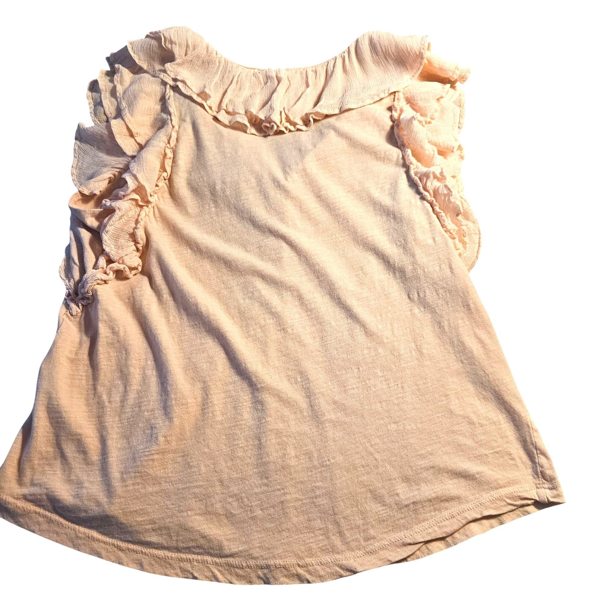 Anthropologie Anthropologie Ruffle Tank Top Blush Pink Small Cottagecore, Size S / US 4 / IT 40 - 3 Thumbnail