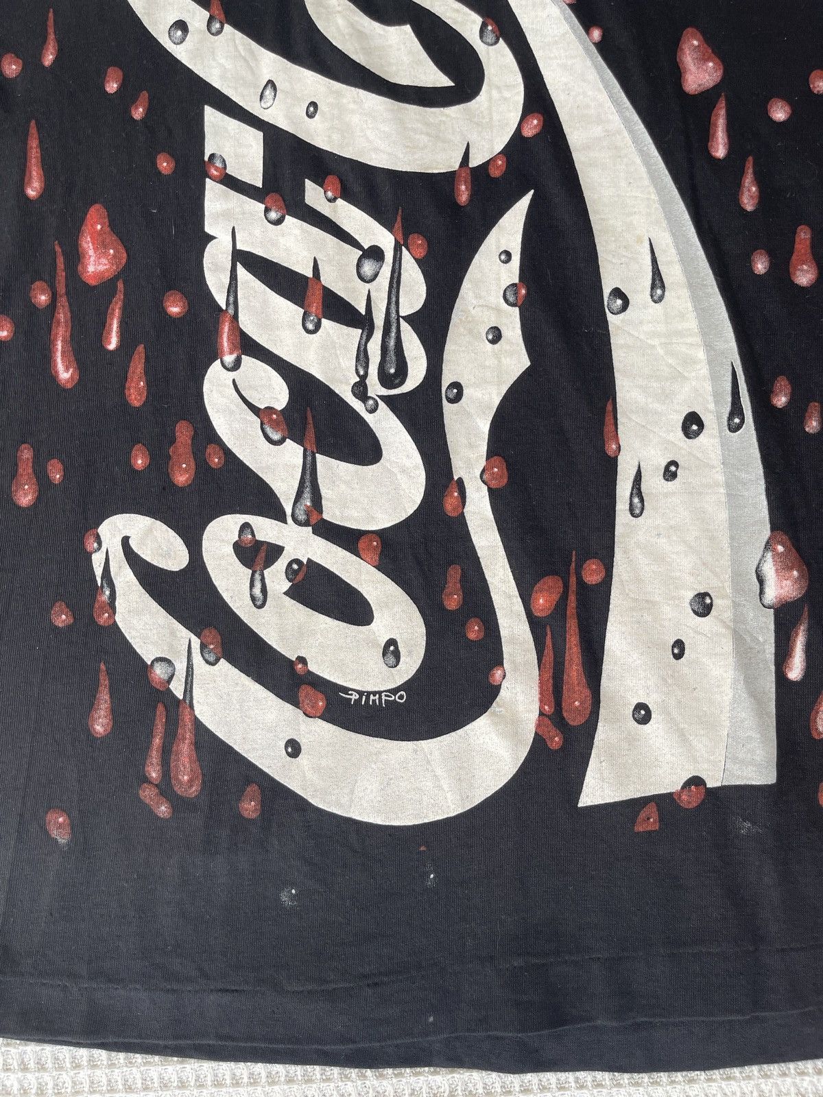 Coca Cola Vintage 90s Thrashed🔥COCA COLA✖️WOODSTOCK🔥AOP Distressed Tee Size US L / EU 52-54 / 3 - 15 Thumbnail