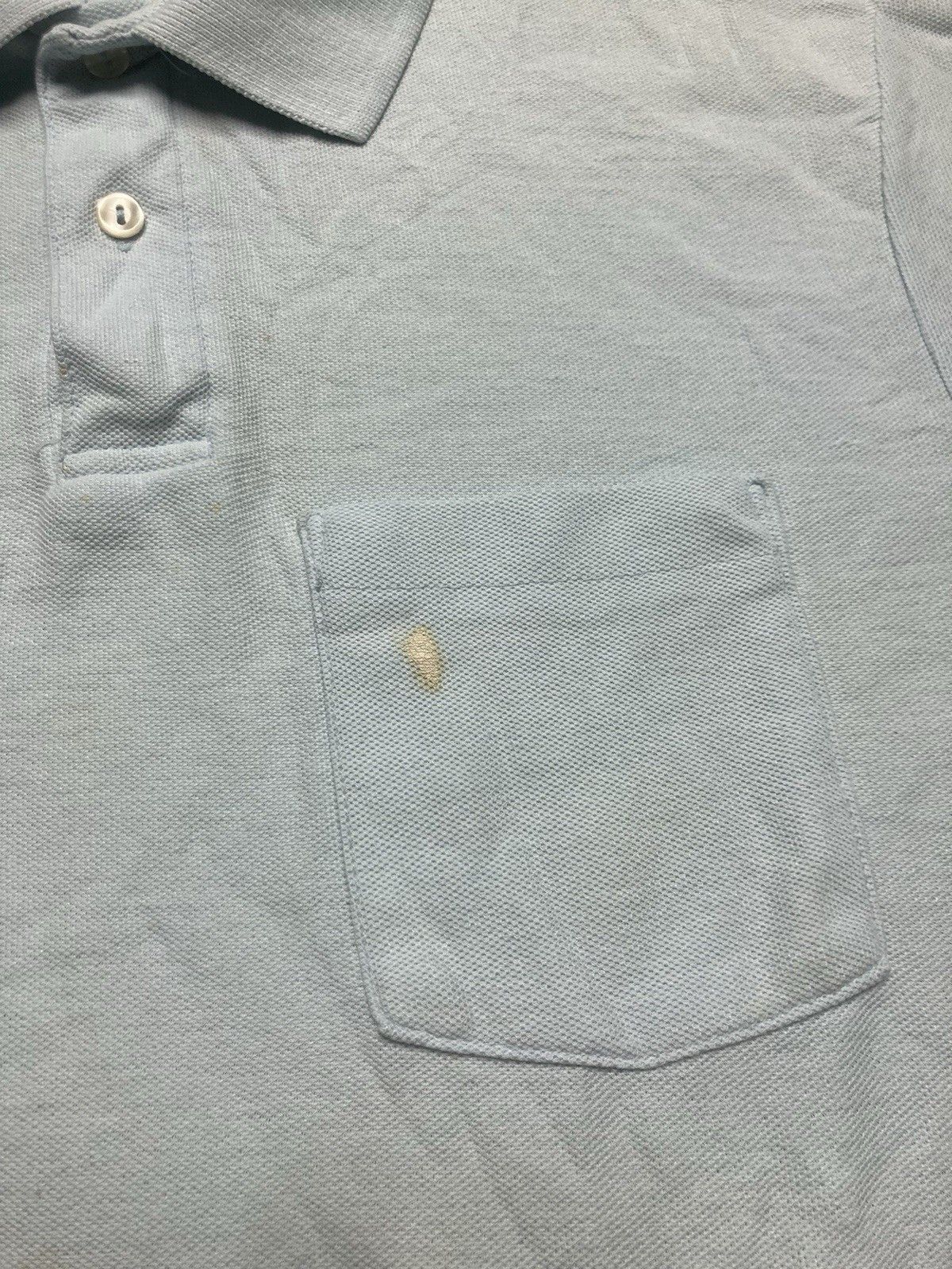 Vintage Vintage 90s polo shirt paint stained light blue adult large Size US L / EU 52-54 / 3 - 3 Thumbnail
